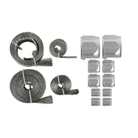 Flex-Braid Hose Sleeving Kit Mr. Gasket 8092, Silver, 0.250 in.