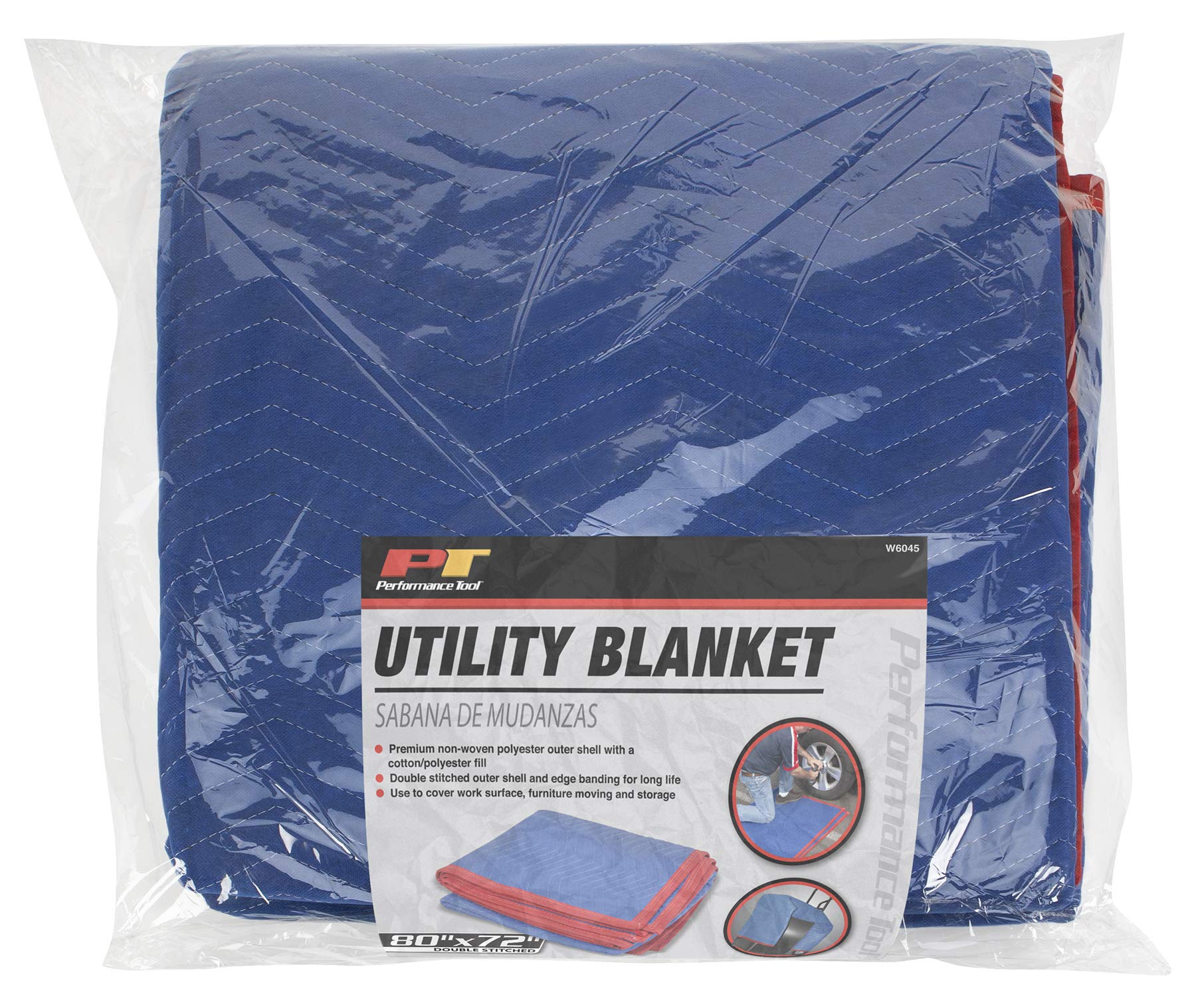 W6045 Performance Tool 72-Inch x 80-Inch Moving Blanket | Non-woven Polyester Shell | Cotton/Polyester Fill | Double Stitched Fabric