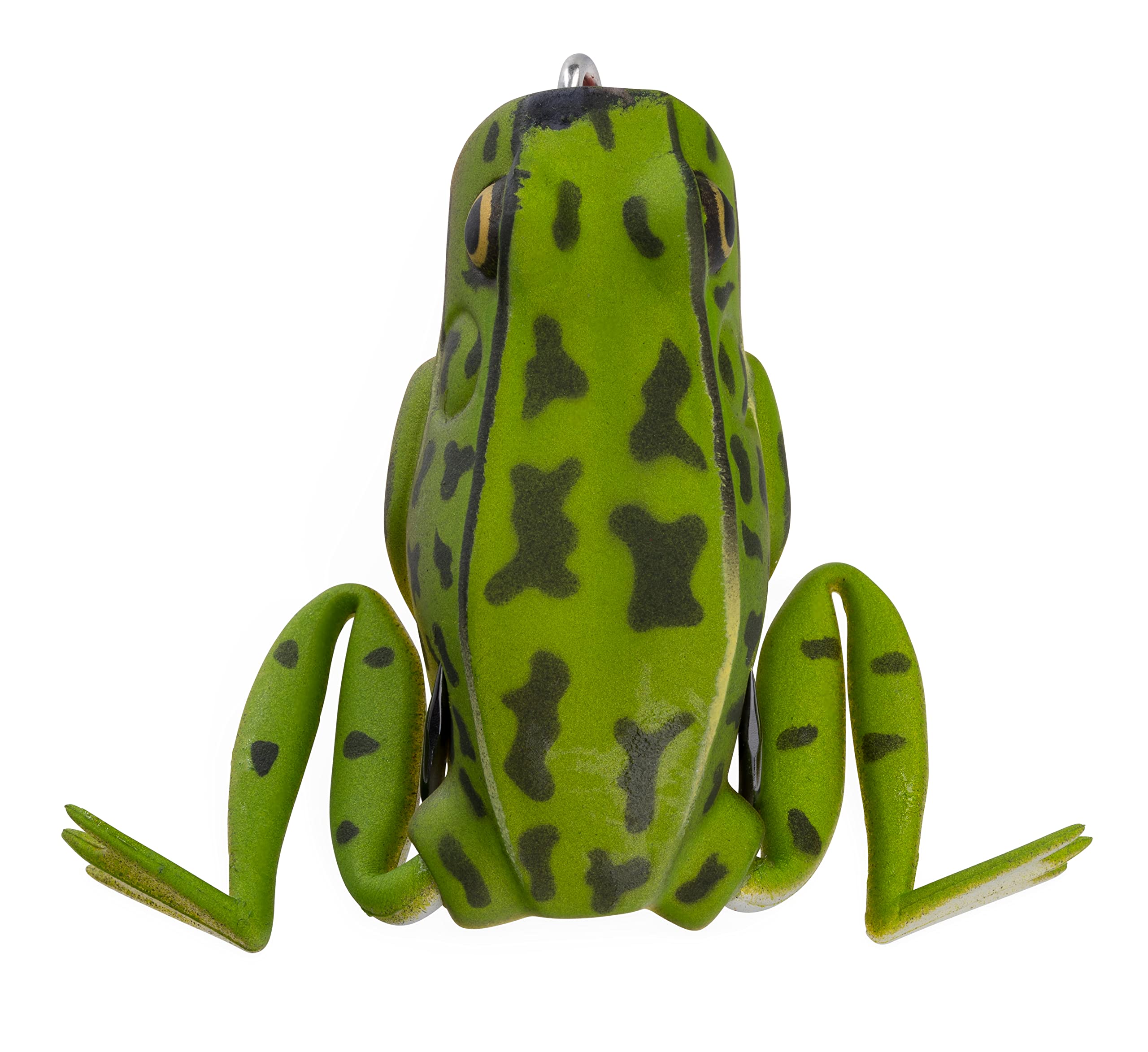 Frog Fishing Lure Lunkerhunt for Bass Fishing | Popping Frog 1/4 oz | Topwater Fishing Bait with Weedless Hooks, Hollow Body (Green Tea)