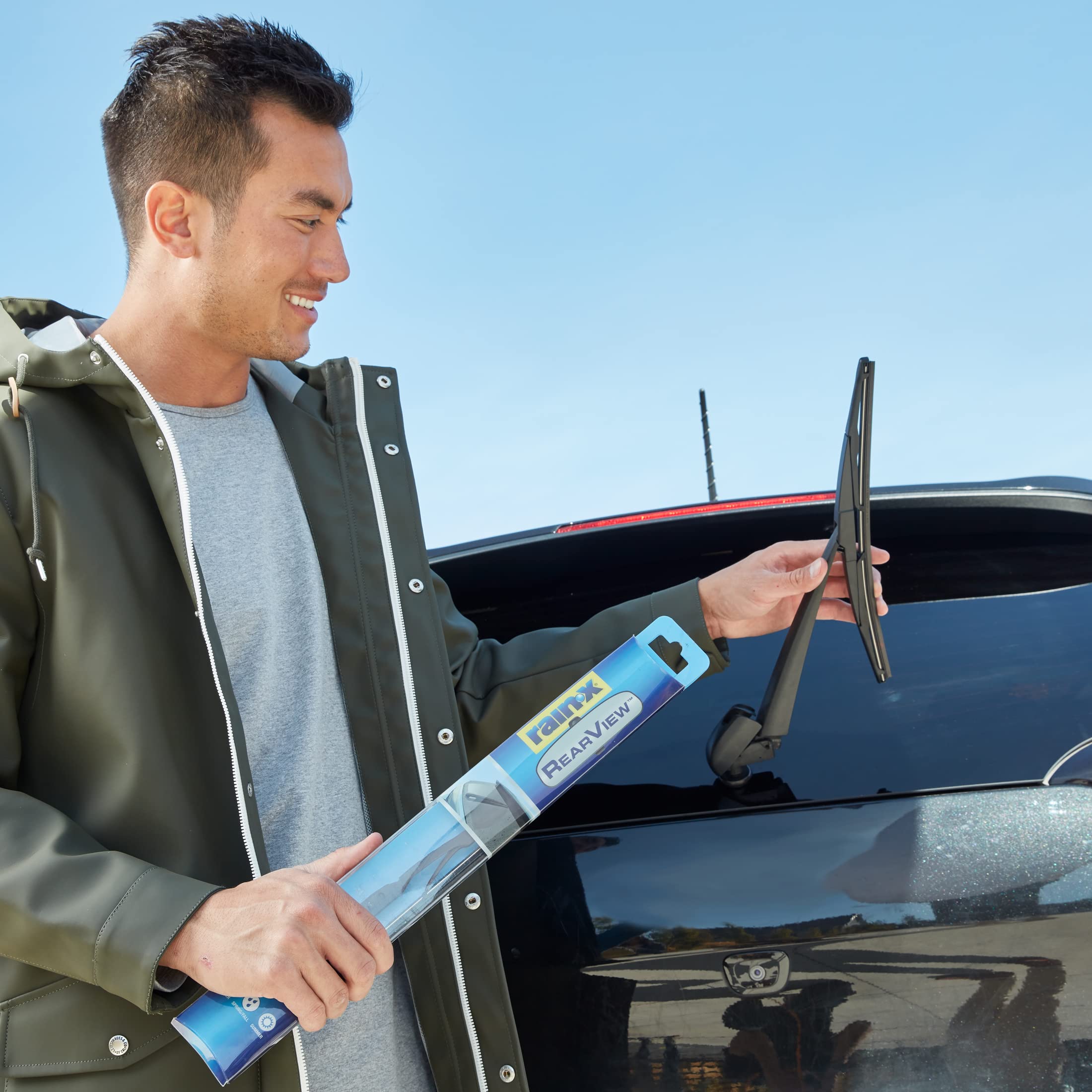 14-A Rain-X RearView 14 Inch Composite Rear Wiper Blade, Fits Rock Lock 2 (Pack Of 1), Automotive Replacement Wiper Blades That Meet Or Exceed OEM Quality And Design Standards