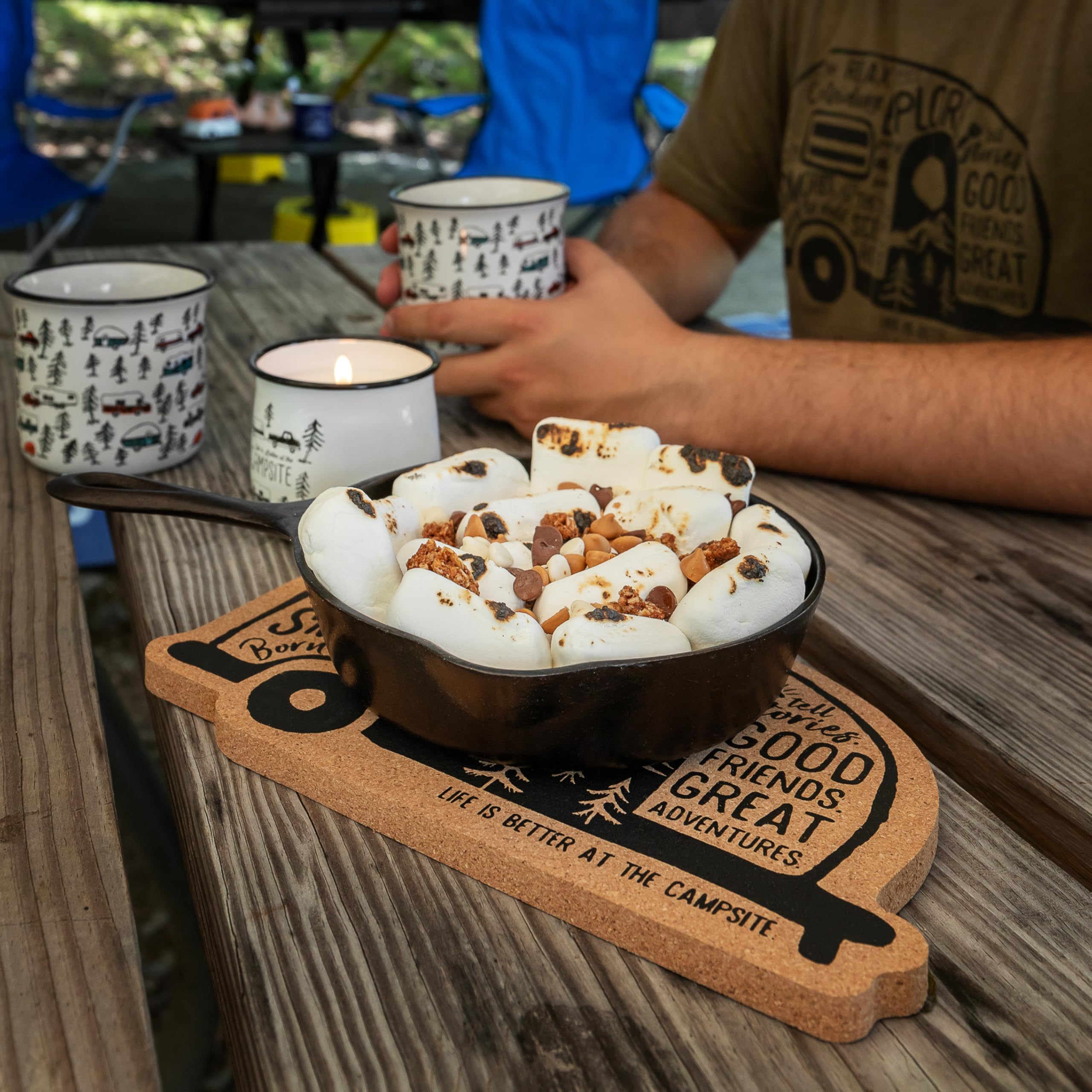 Camco Hot Pad Life is Better at The Campsite - Features Graffiti RV Design - Effectively Protects Your Countertops, Tabletops and Other Surfaces from Heat Damage - 11 x 6.75 x .5 in (53386)