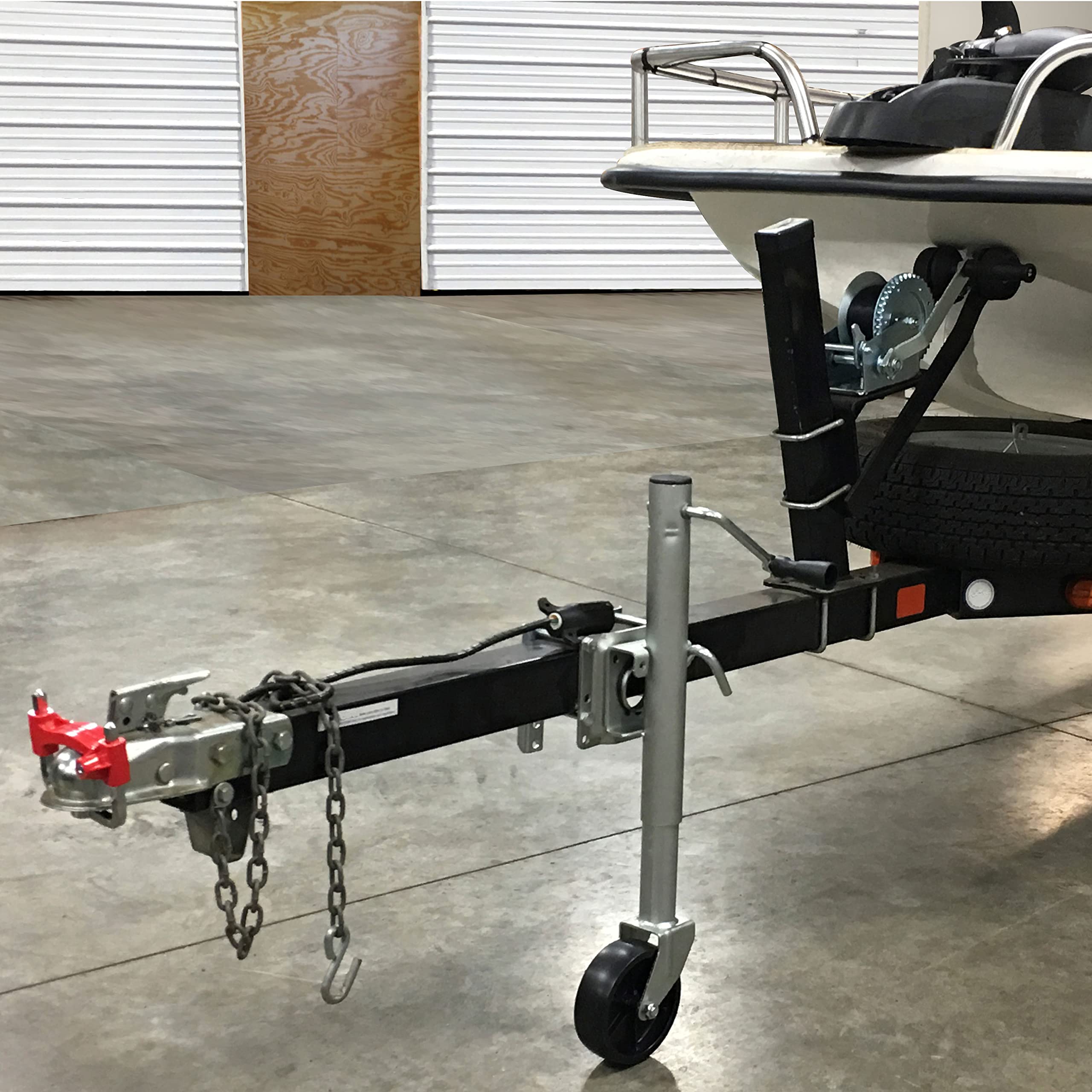 Side Wind TOWSMART, Swing Down, Bolt-on Trailer Jack, 1,000 lb. Capacity, 10 in. Lift