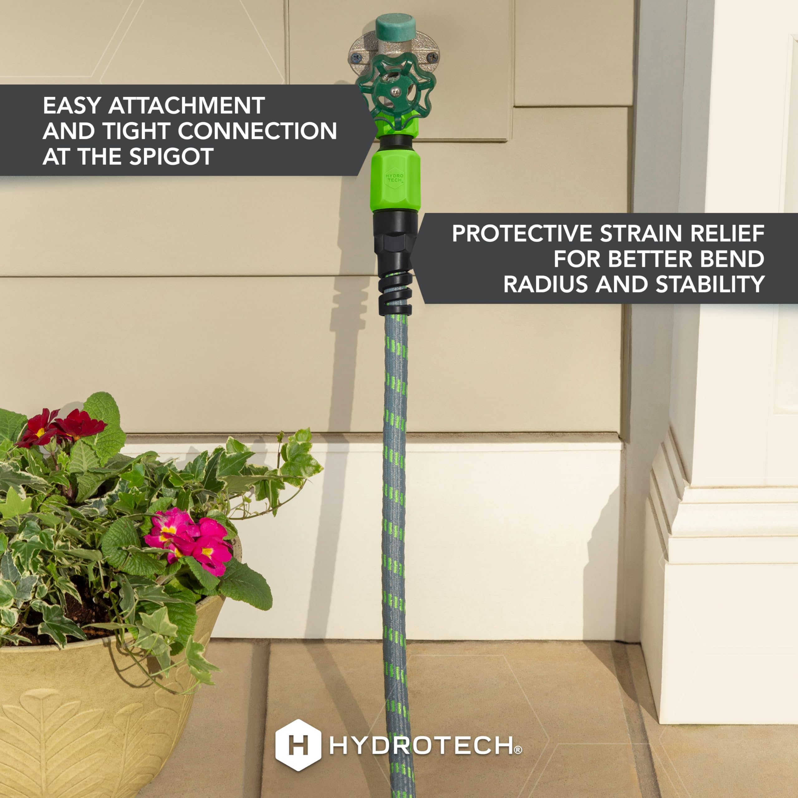 50 ft HydroTech Expandable Garden Hose - Burst Proof & Lightweight, Flexible Water Hose with Durable Reinforced Latex Core & Solid Brass Fittings for Lawn, Garden, Car Washing