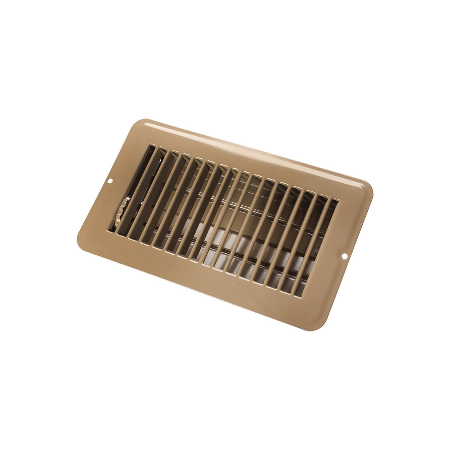 Dampered JR Products Floor Register - 4" x 8", Brown