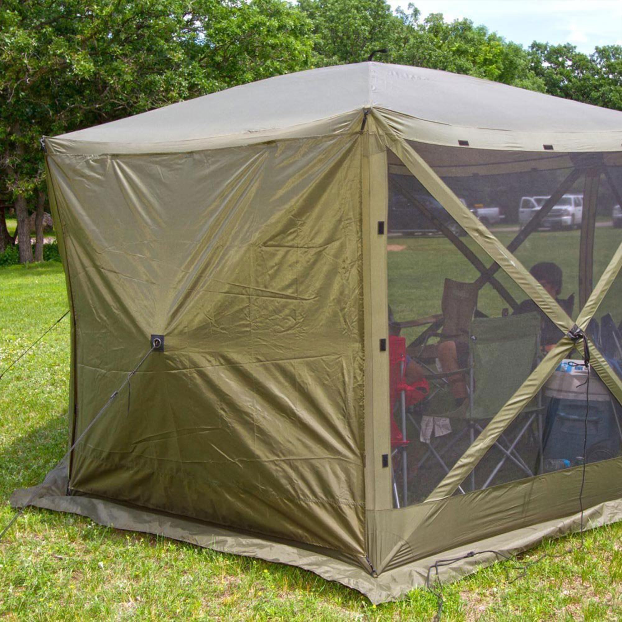 Clam Wind and Sun Panel Attachment Quick-Set for Escape Sport Screen Shelter Canopy Tent with Carrying Bag, Accessory Only, Green (2 Pack)