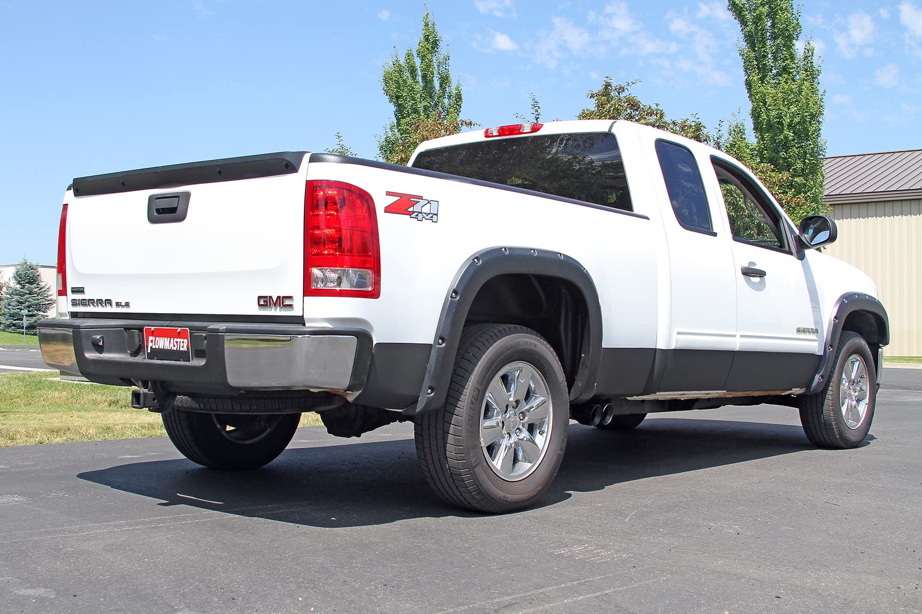 Flowmaster FlowFX 717929 Cat-Back Exhaust Kit 3 Inch to Dual 2.5 Inch Dual Side Exit 409 Stainless Steel with Black Tips Compatible with 2009-2013 GM Silverado/Sierra 1500 5.3L V8