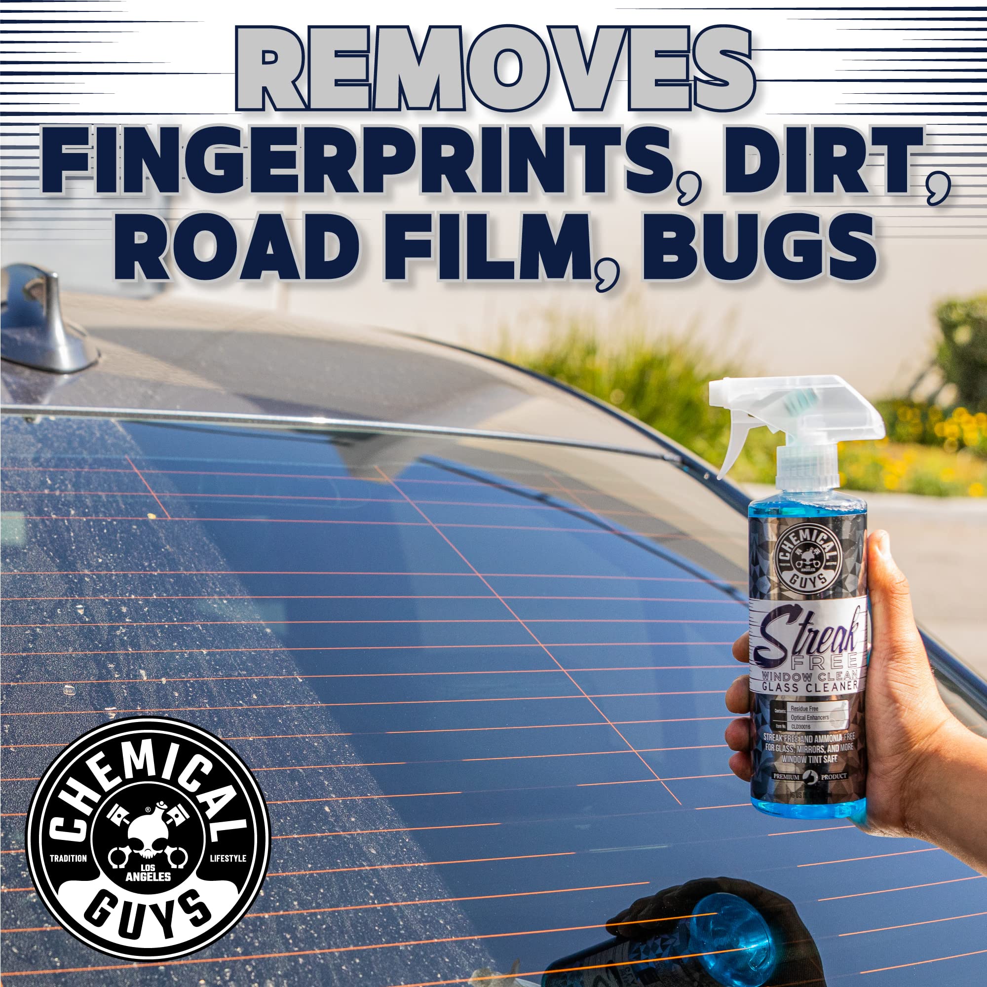 Chemical Guys CLD300 Glass & Window Cleaner Streak Free (Works on Glass, Windows, Mirrors, Navigation Screens & More; Car, Truck, SUV and Home Use), Ammonia Free & Safe on Tinted Windows, 128 fl oz