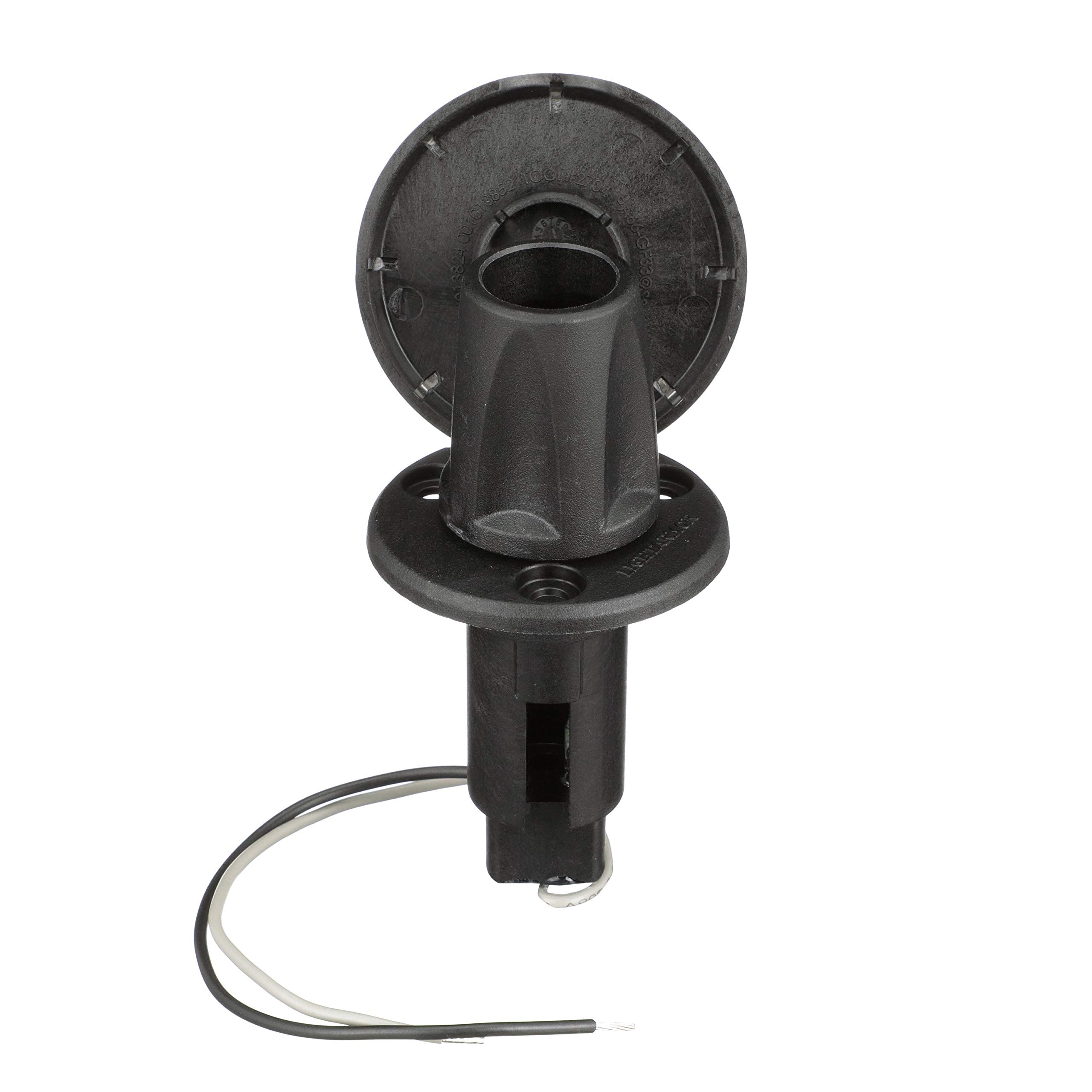 910R2PSB-7 Attwood LightArmor™ Round Plug-in Light Base 910R Series — for All-Around Pole Light, 2-Pin, Black Stainless Cover