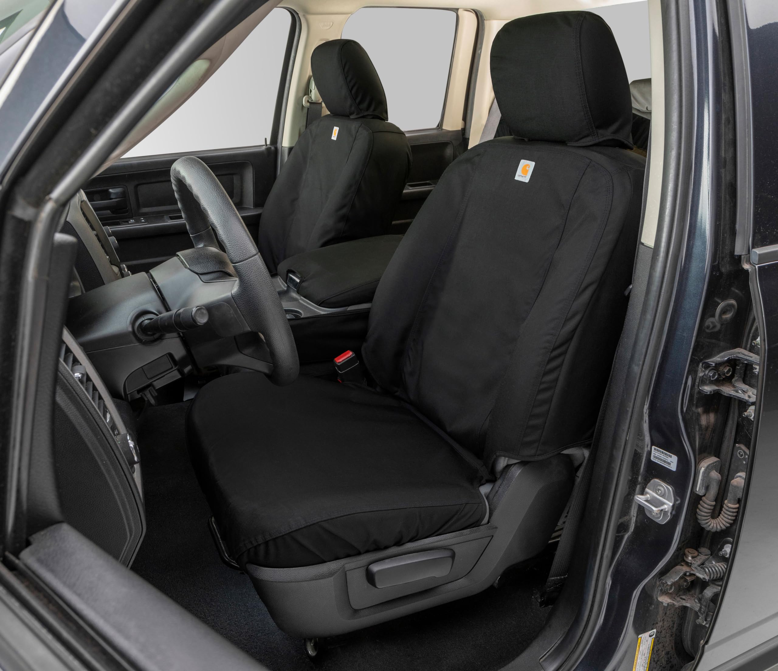 Covercraft Super Dux Carhartt SeatSaver Custom Seat Covers for 2015-2018 Ford F-150 (Excludes Raptor), 1st Row Bucket Seats, SSC2485COBK (Black)