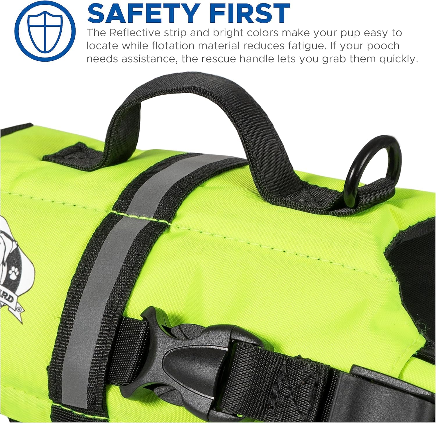 Doggy Life Jacket Paws Aboard XXS-Safety Neon Yellow