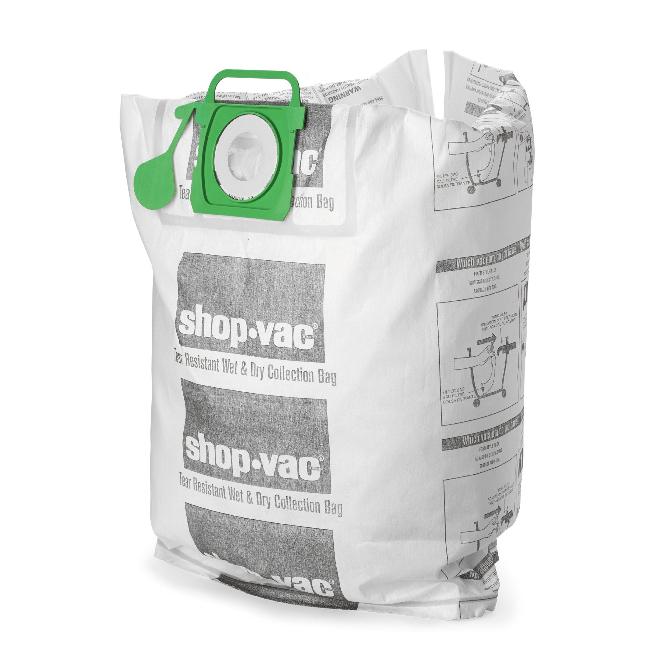 Wet/Dry Shop-Vac 9021633 Genuine Tear Resistant Collection Filter Bags, 12-20 gallon, White