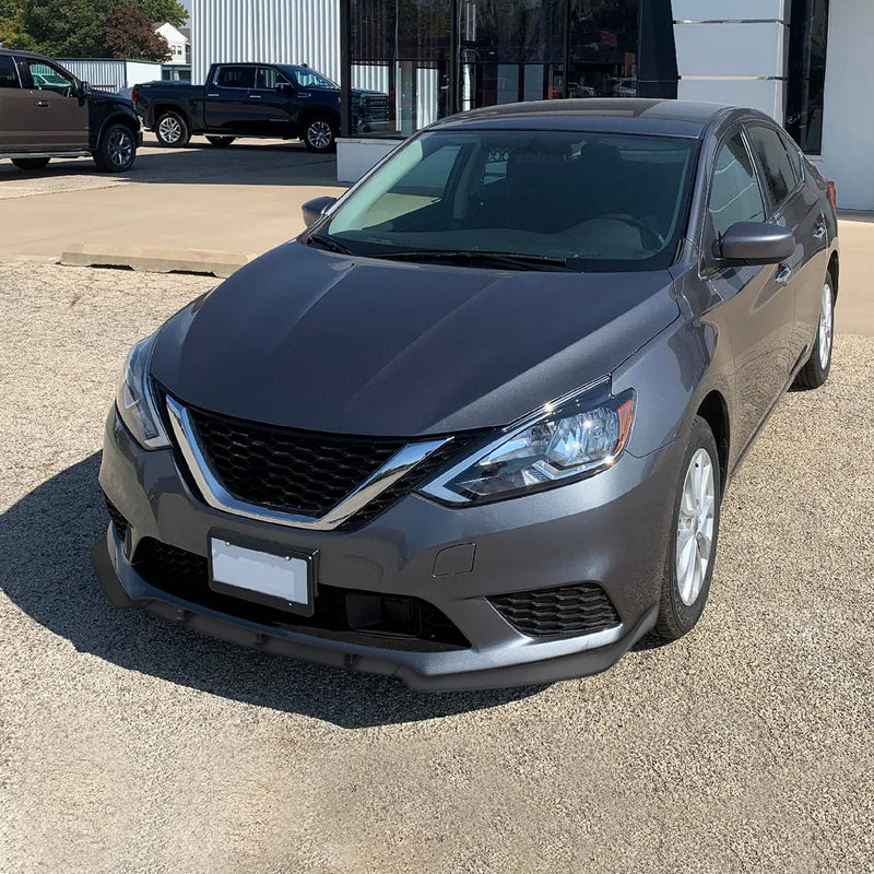 Matte Black Spec-D Tuning Front Bumper Lip Spoiler Splitter Kits 3PC Compatible with 2016-2019 Nissan Sentra