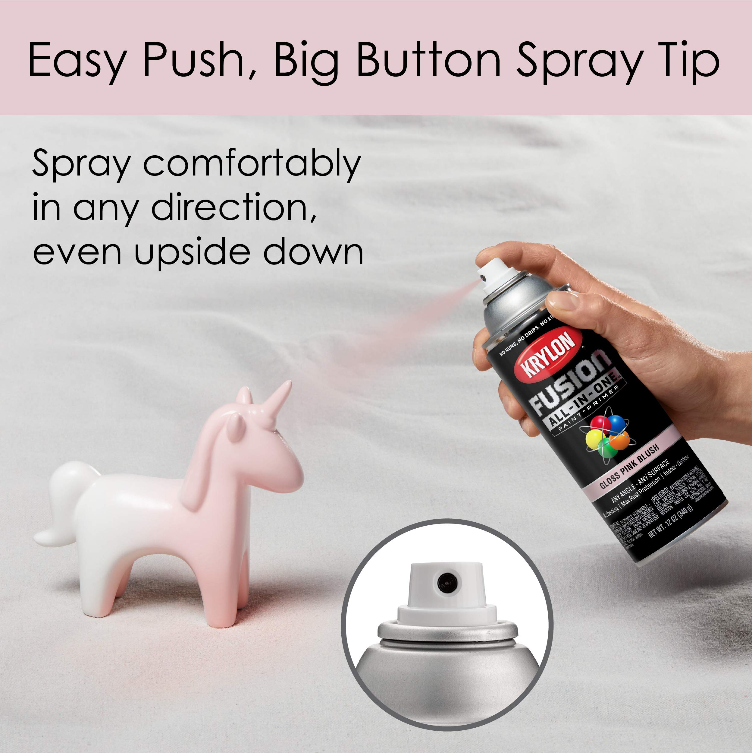 Krylon All-In-One Adhesive Spray Paint for Indoor/Outdoor Use, 12 oz, Pink Blush