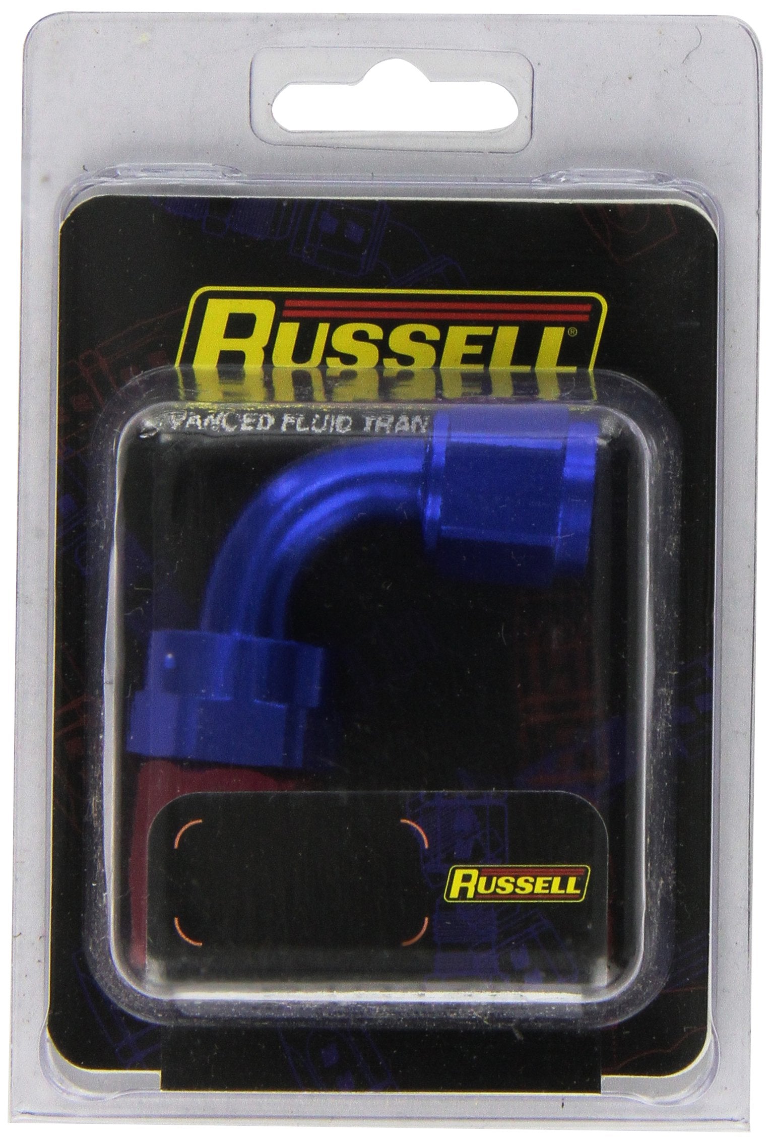 610170 RUSSELL/EDEL Red/Blue Anodized Aluminum -8AN 90-Degree Hose End