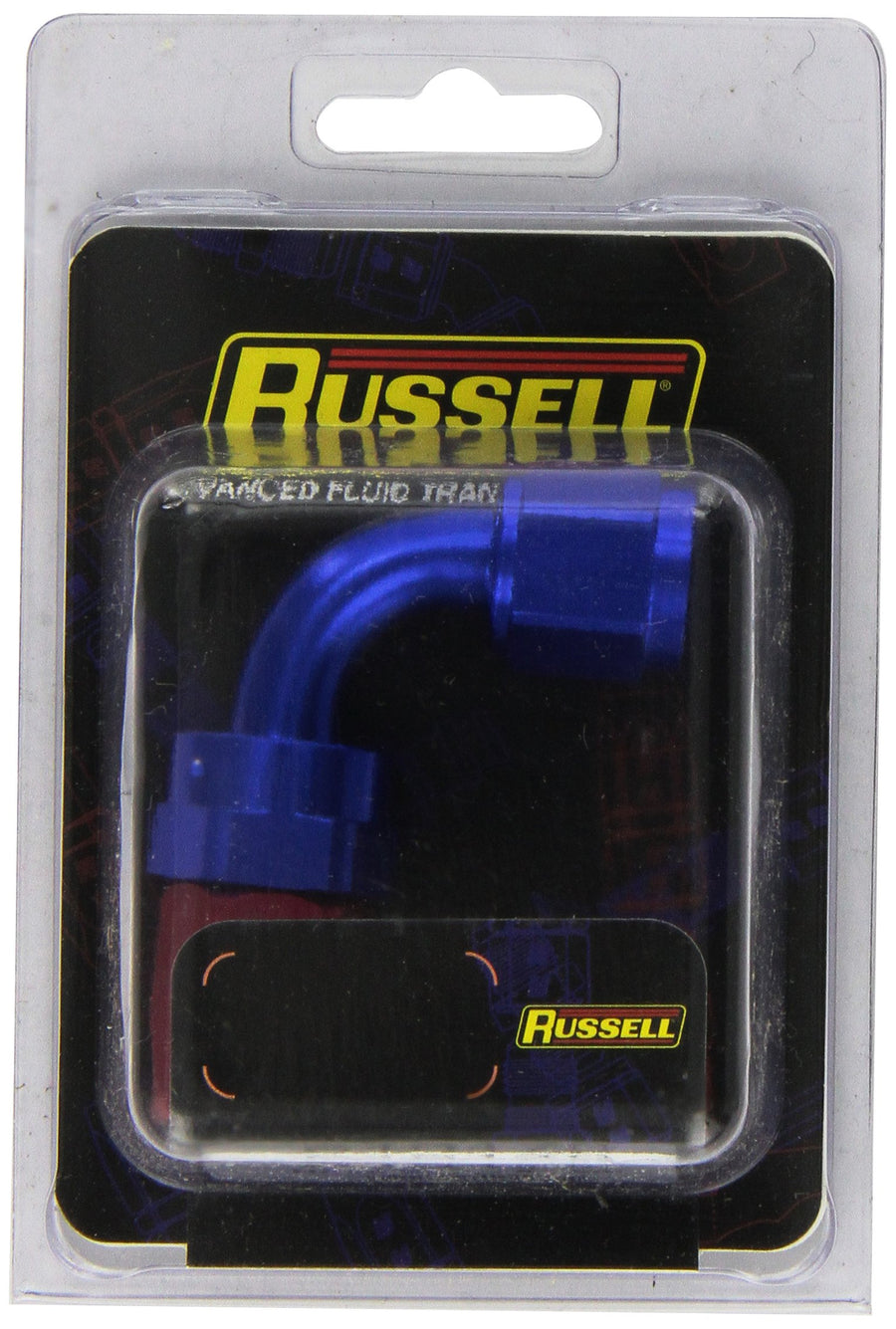 610170 RUSSELL/EDEL Red/Blue Anodized Aluminum -8AN 90-Degree Hose End
