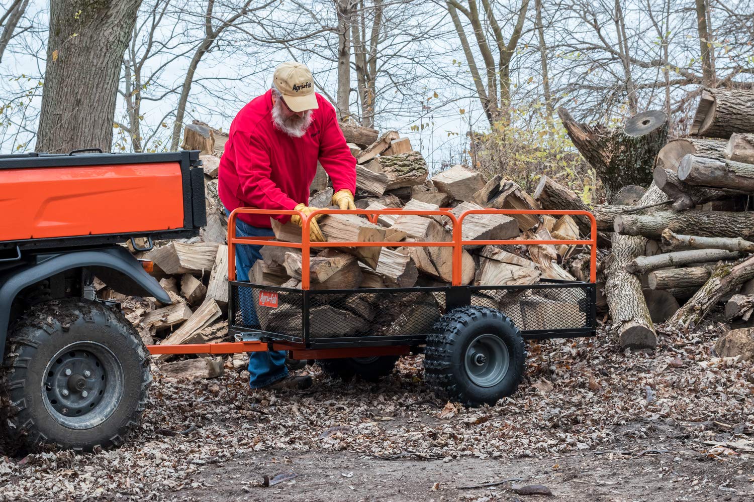 1,250-Pound Agri-Fab Inc ATV/UTV Swivel Steel Dump Cart, Orange/Black