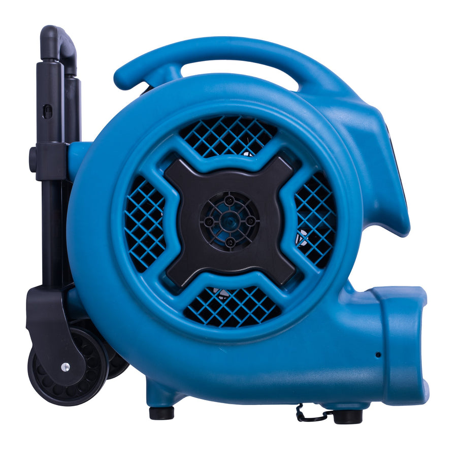 P-800H XPOWER Pro 3/4 HP 3200 CFM Centrifugal Air Mover, Carpet Dryer, Floor Fan, Blower, Telescopic Handle and Wheels, for Water Damage Restoration, Janitorial, Plumbing, Home Use, Blue