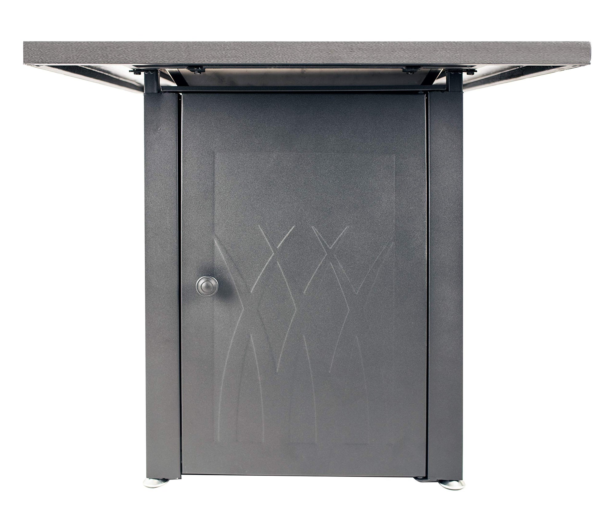 GHP Group Pleasant Hearth OFG824T Atlantis Table Gas Fire Pit, Matte Black/Tile Top