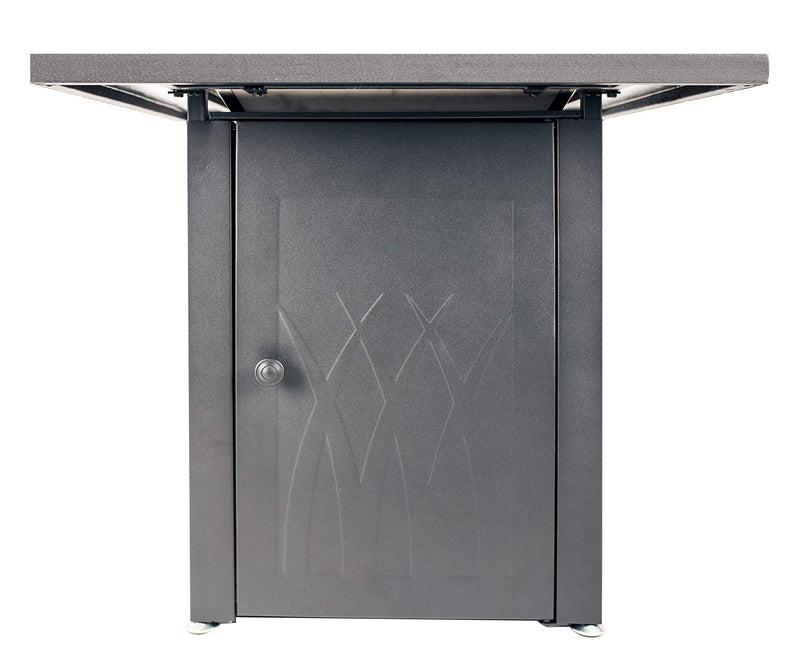 GHP Group Pleasant Hearth OFG824T Atlantis Table Gas Fire Pit, Matte Black/Tile Top