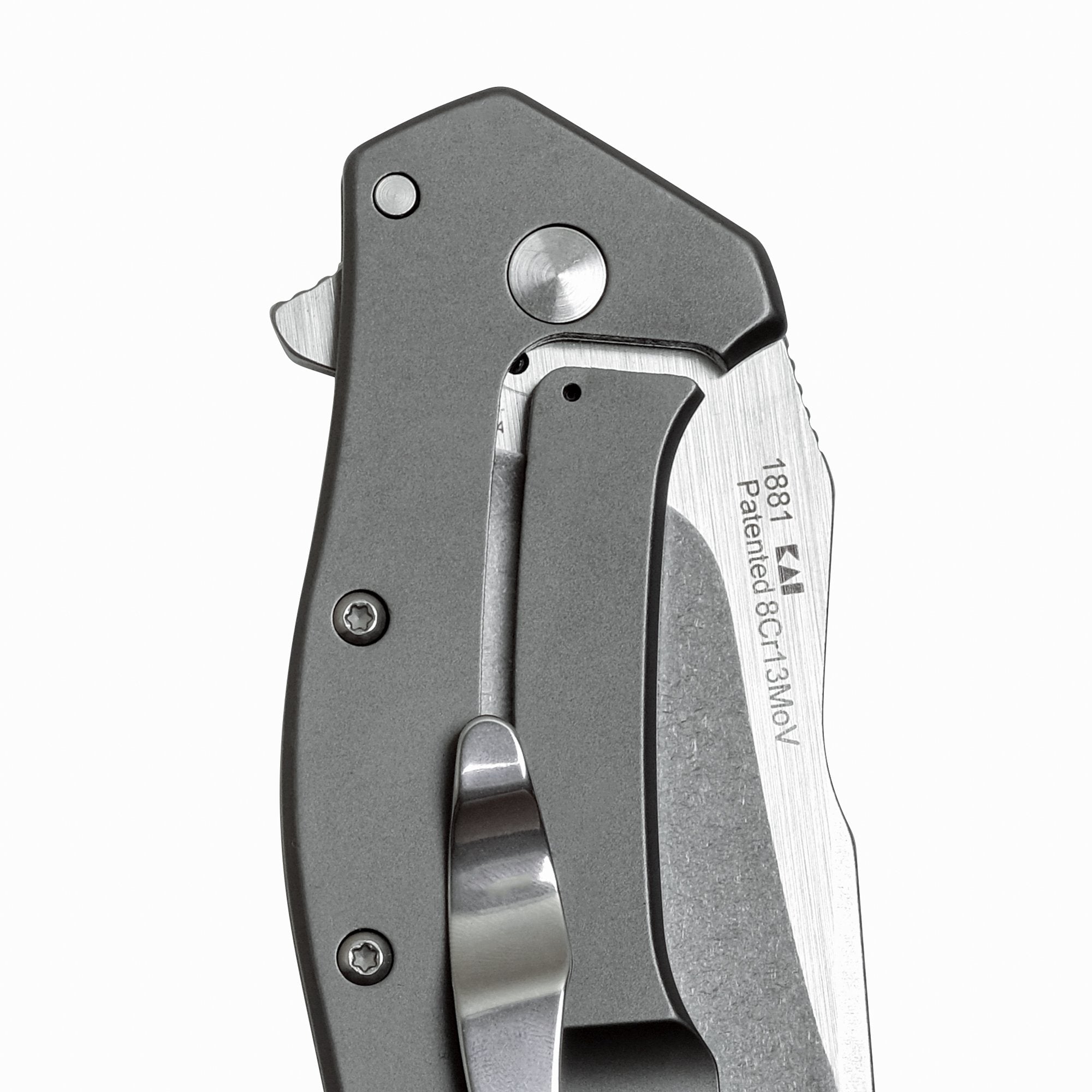 Eris Kershaw Folding Pocket Knife (1881); 3-Inch Stainless Steel Drop-Point Blade Featuring SpeedSafe Assisted Opening, Titanium-Coated Handle, Secure Frame Lock and Reversible Pocket Clip; 4.7 OZ