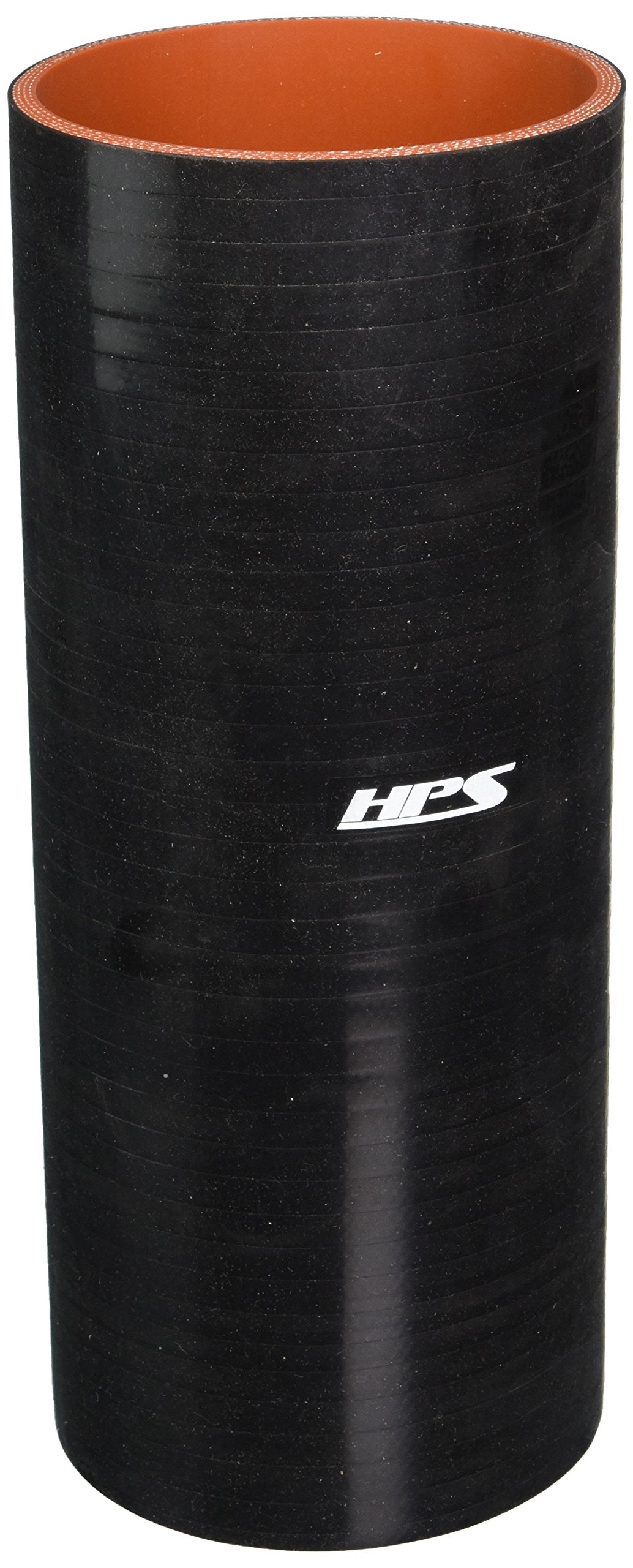 HPS Silicone HTST-450-BLK High Temperature 4-ply Reinforced Tube Coupler Hose, 25 PSI Maximum Pressure, 12" Length, 4-1/2" ID, Black