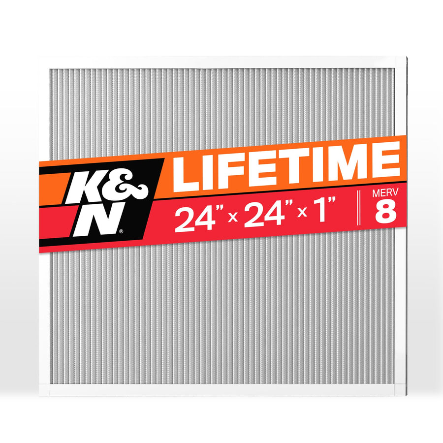 K&N HVAC Furnace Air Filter 24X24X1, Lasts a Lifetime, Washable, Merv 8, the Last Filter You Will Ever Buy, Breathe Safely at Home or in the Office, HVC-8-12424