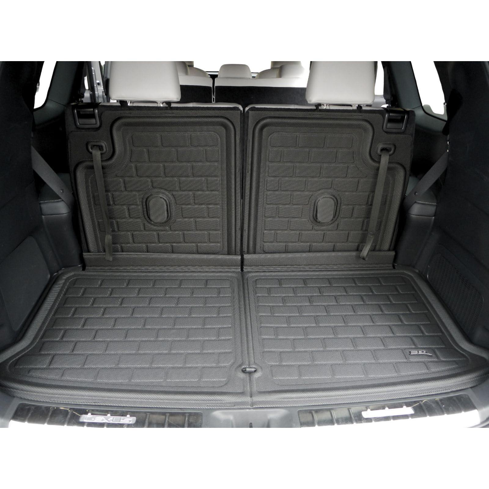 3D MAXpider Kagu Custom Fit Cargo Liner (Black) Compatible with Lexus TX 2024-2026 Manual - Behind 3rd Row Seatback Protecter & Cargo Liner