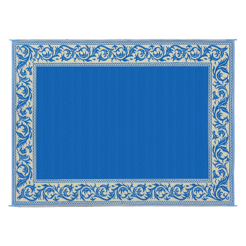 Camping Stylish RA3 Blue/Beige 9-Feet x 12-Feet Classical Mat