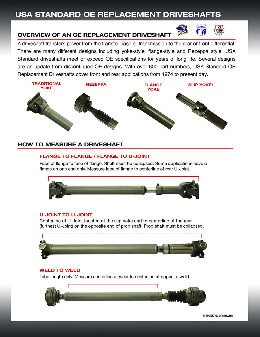 Rear OE Driveshaft Assembly USA Standard Gear ZDS9826, 1985-1987 Ford Bronco II Four Wheel Drive