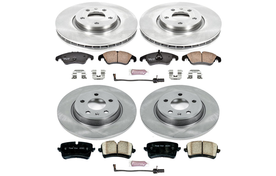 Power Stop Autospecialty KOE6136 Front and Rear Replacement Brake Kit-OE Brake Rotors & Ceramic Brake Pads