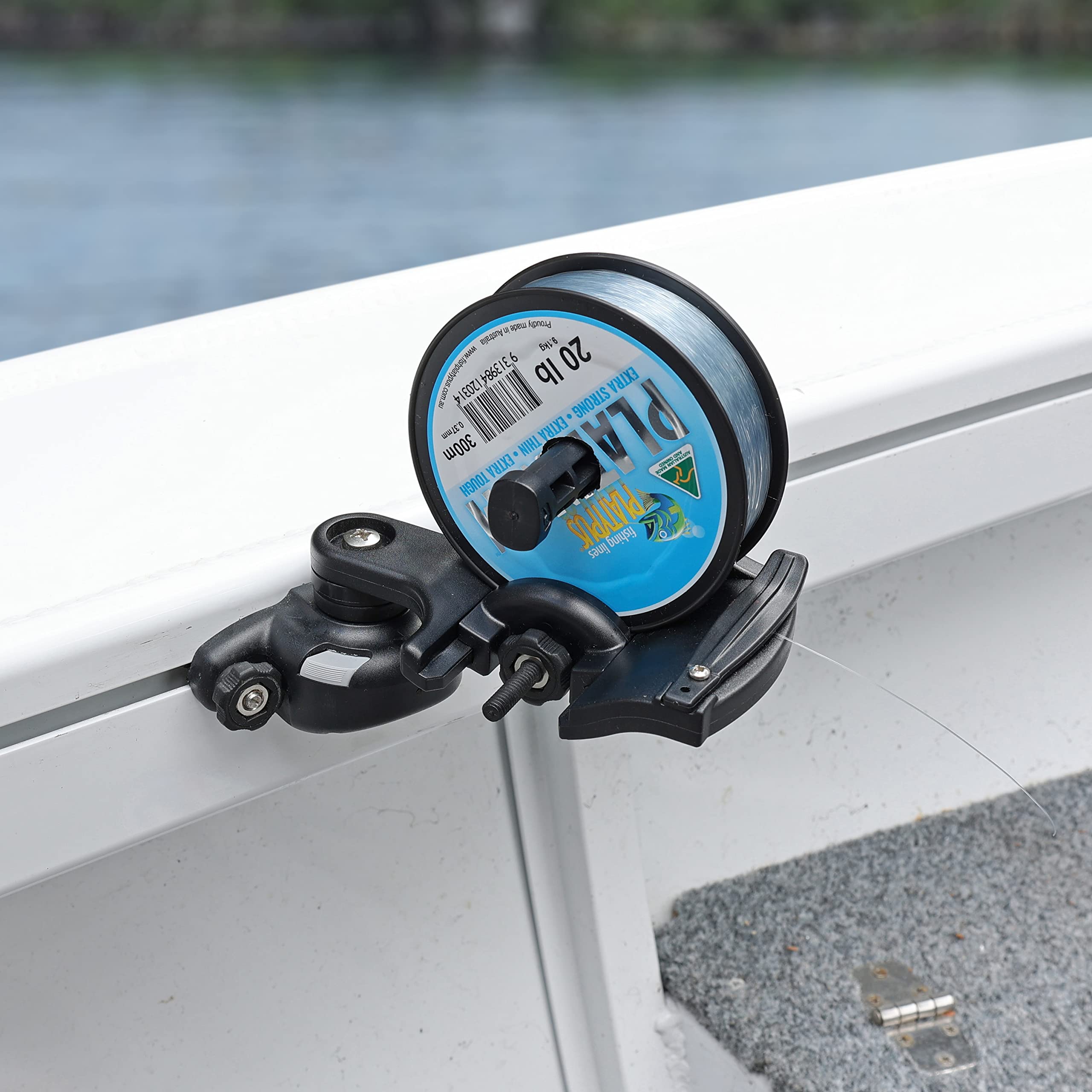 Fishing Reel RAILBLAZA Spooler System Compatible with Gunnel Track Mount for Boat or Kayaks, Compatible with Wide Range of Spools
