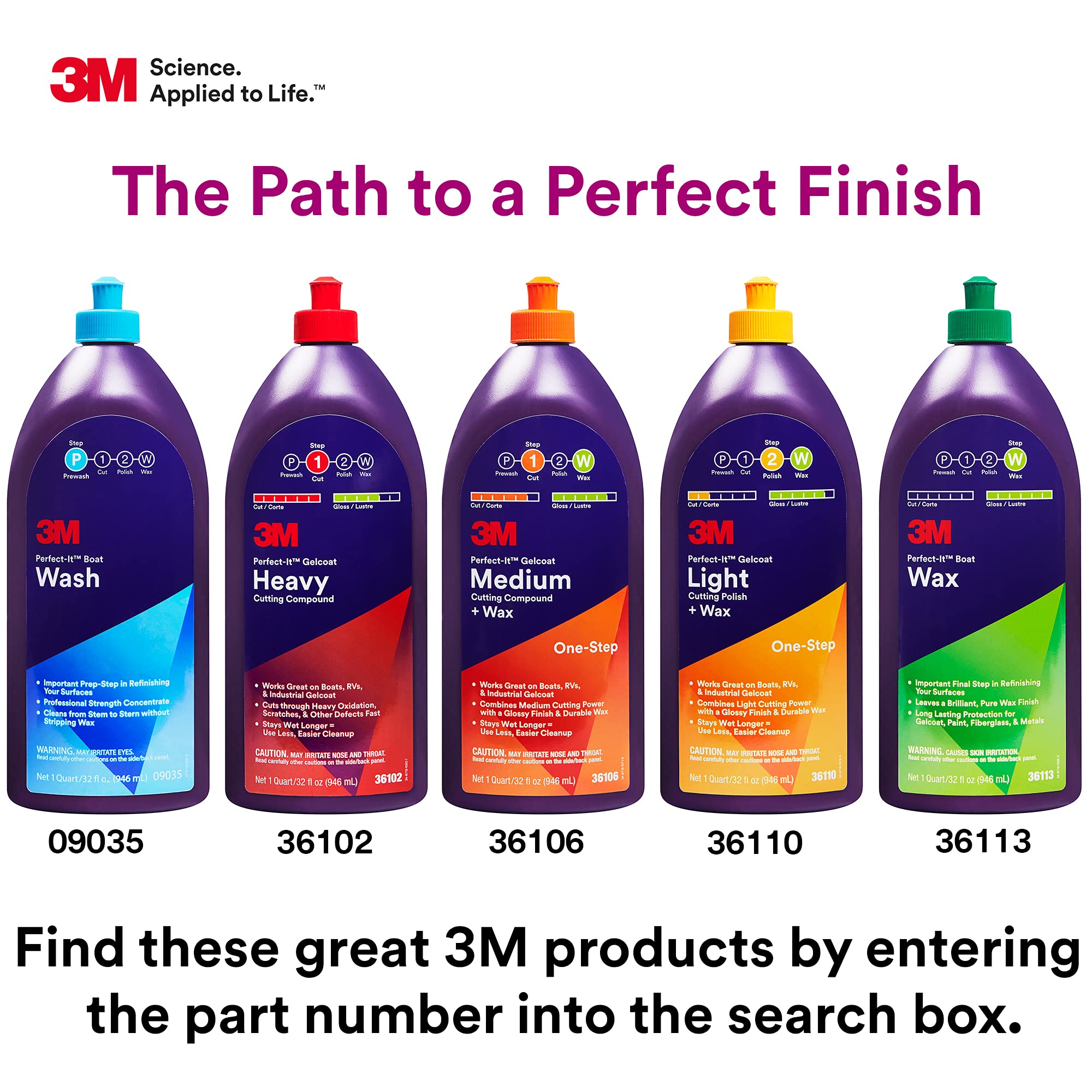 3M Perfect-It Gelcoat Light Cutting Wax + Polish, 36111, 1 Gallon, One-Step Process, Removes Scratches and Swirls, Light Oxidation Remover for Boats and RVs