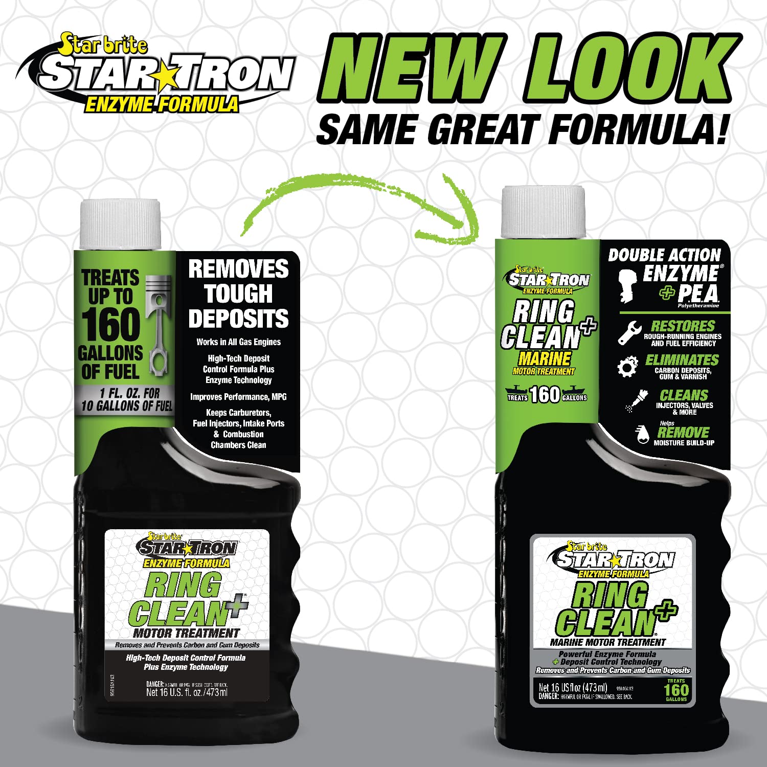 Star Tron Ring Clean Plus STAR BRITE Deposit Control - Cleans Injectors, Valves, & Entire Engine to Restore Power & Efficiency - 16 OZ Treats 160 Gallons (095616)