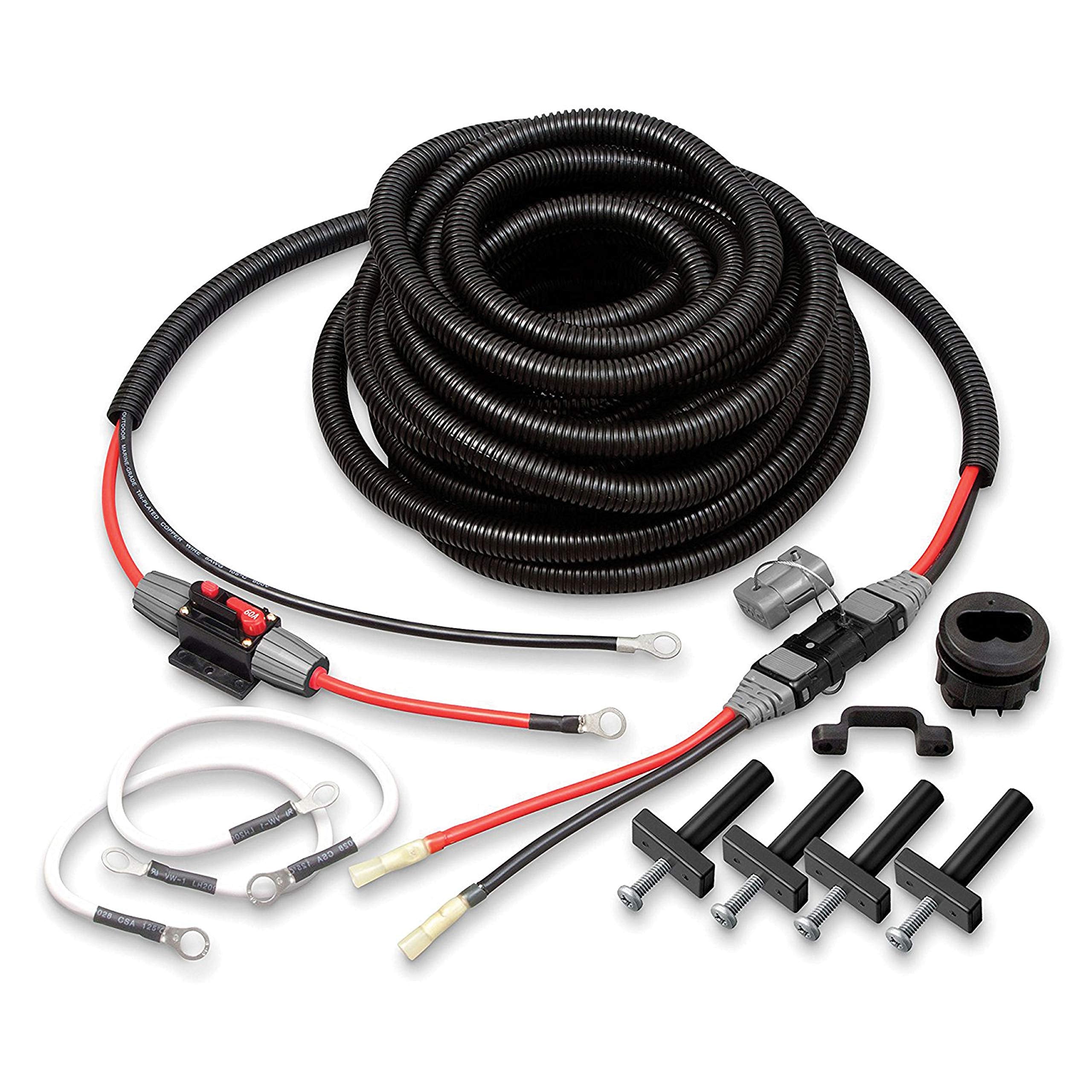 Trac Outdoors Trac Dynamics Trolling Motor Rigging Kit - For All Boats to Power Up to 36v Trolling Motors, Winches, and Any Other 12v, 24v or 36v Device Up to 60 Amps (69440), Black