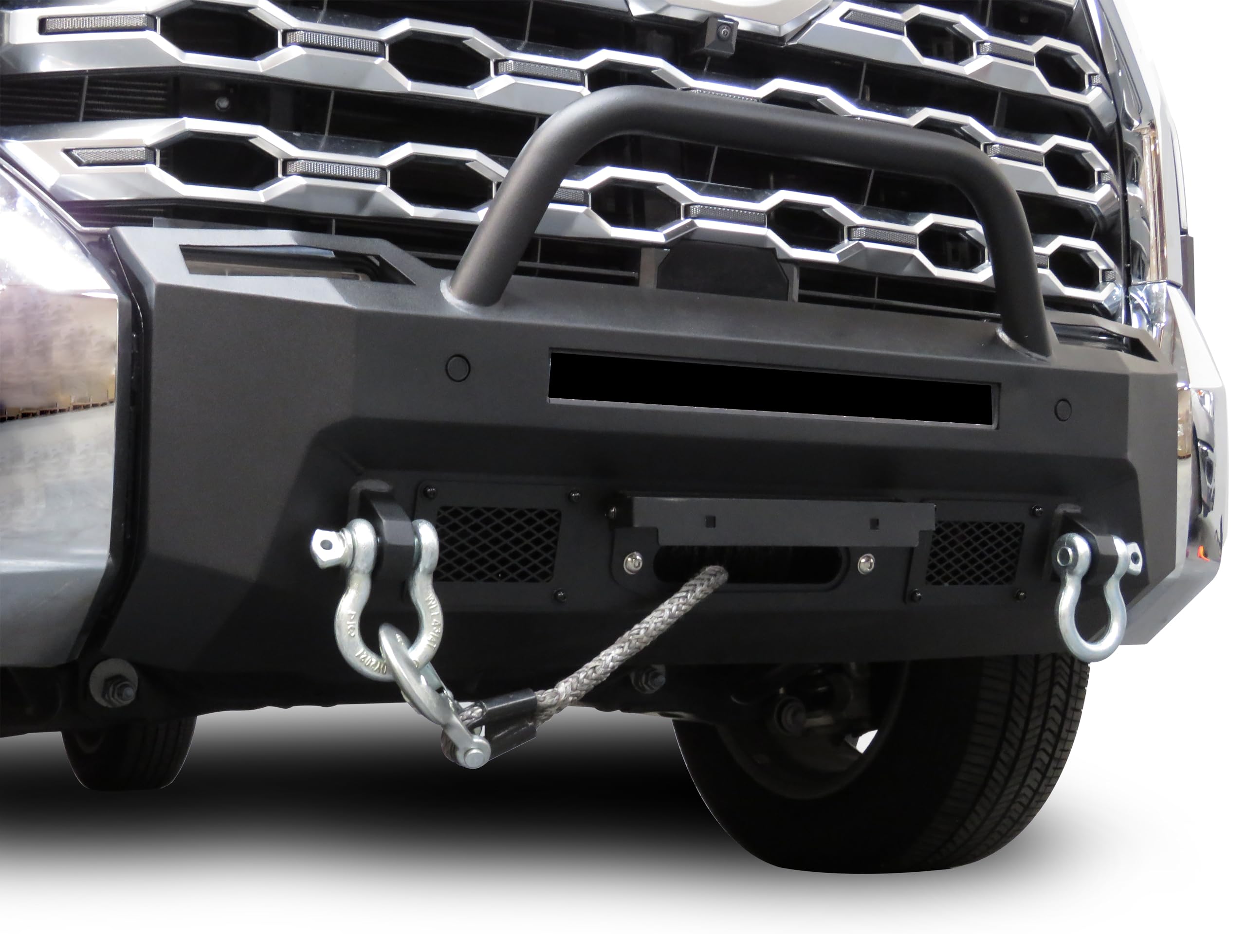 Heavy Duty Black Horse Armour III Front Winch Bumper Textured Black Compatible with 2022-2024 Toyota Tundra(Excl. Hybrid)-AR3HD64NL