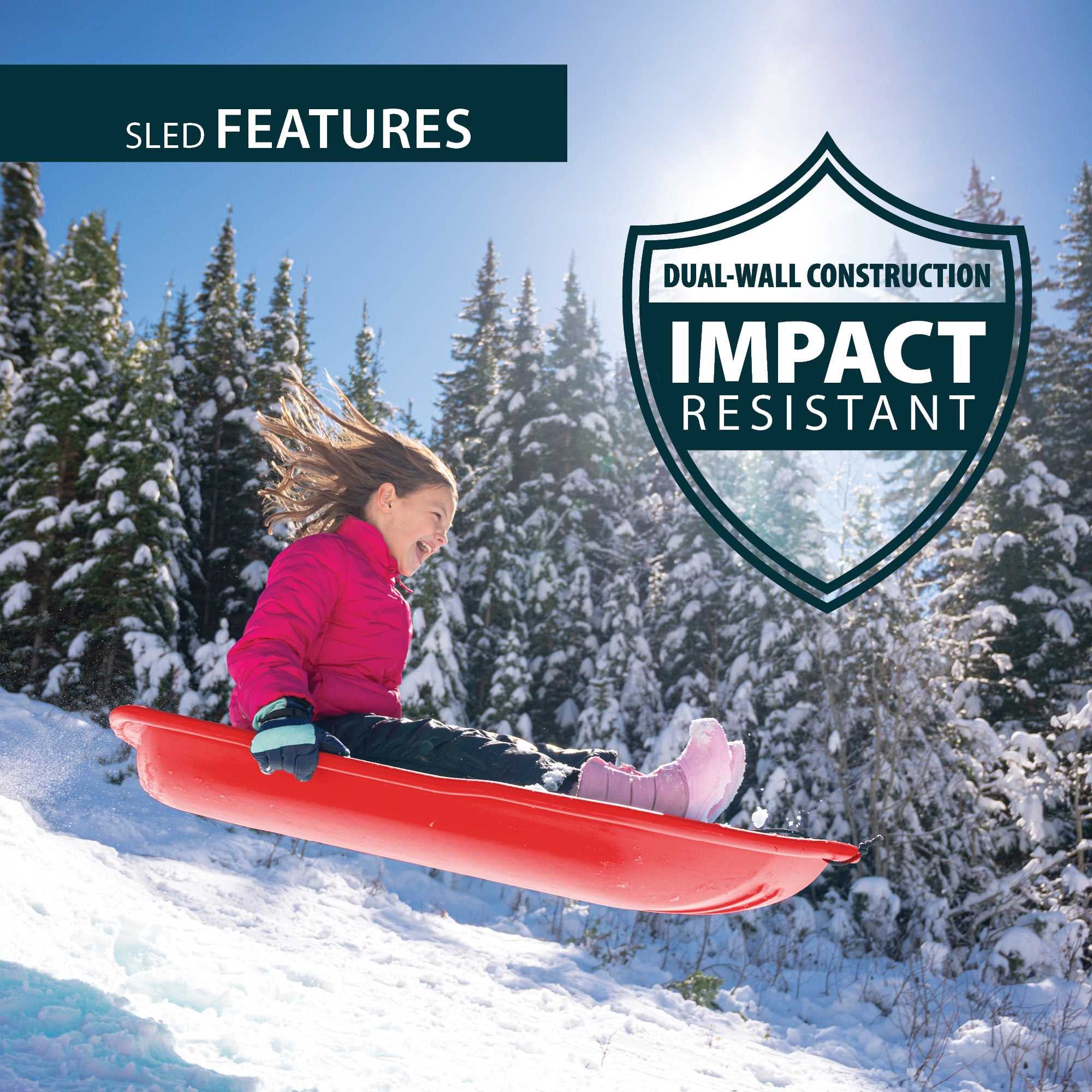 48" Lifetime Premium Snow Sled, 2 Pack