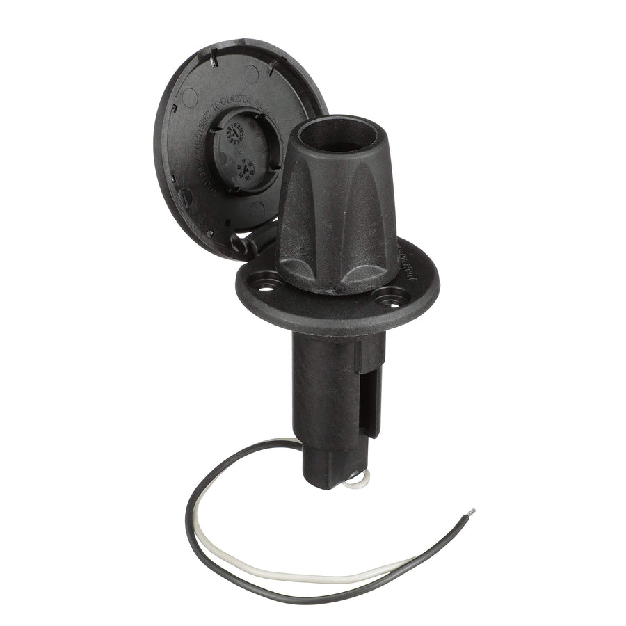 910R2PSB-7 Attwood LightArmor™ Round Plug-in Light Base 910R Series — for All-Around Pole Light, 2-Pin, Black Stainless Cover