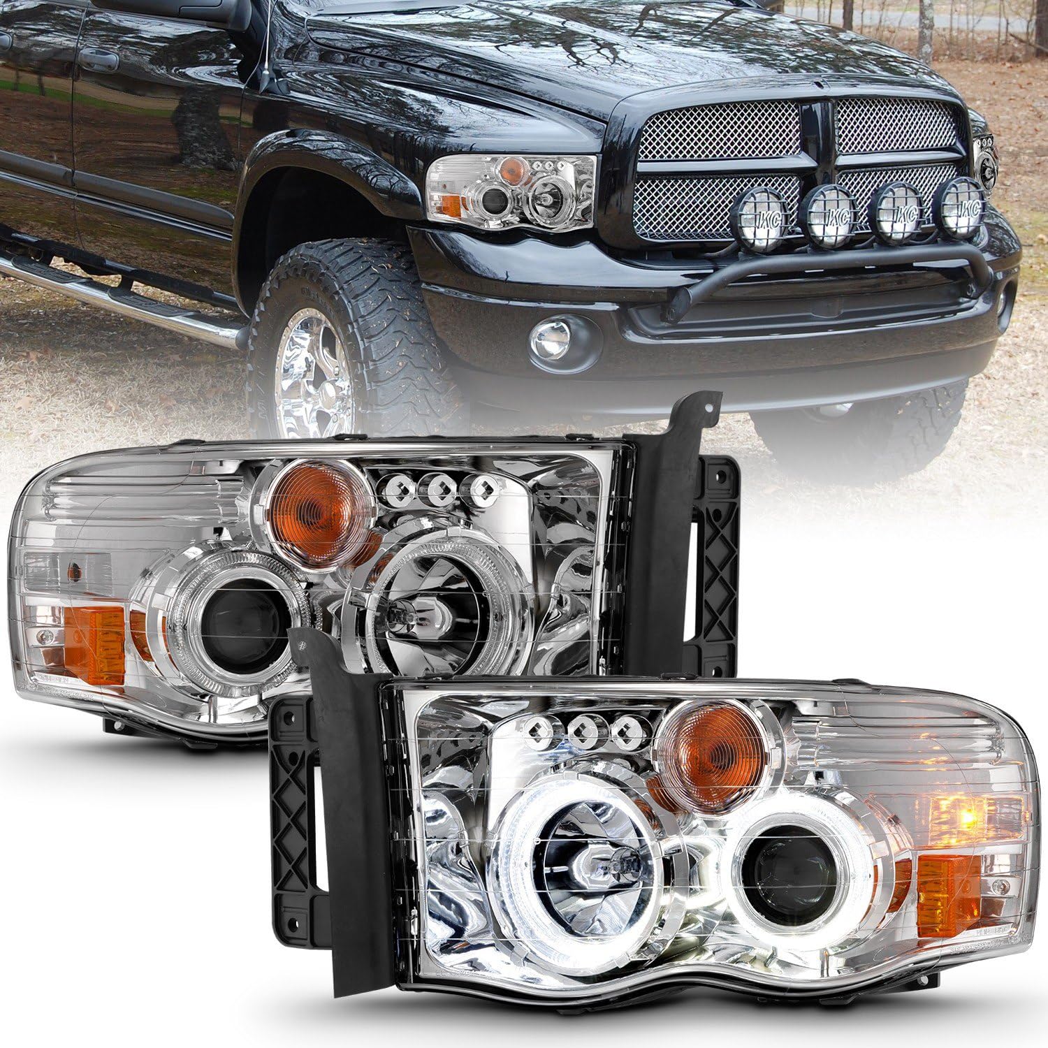 111491 Anzo, Usa Projector Headlamps Fits Dodge Ram 1500
