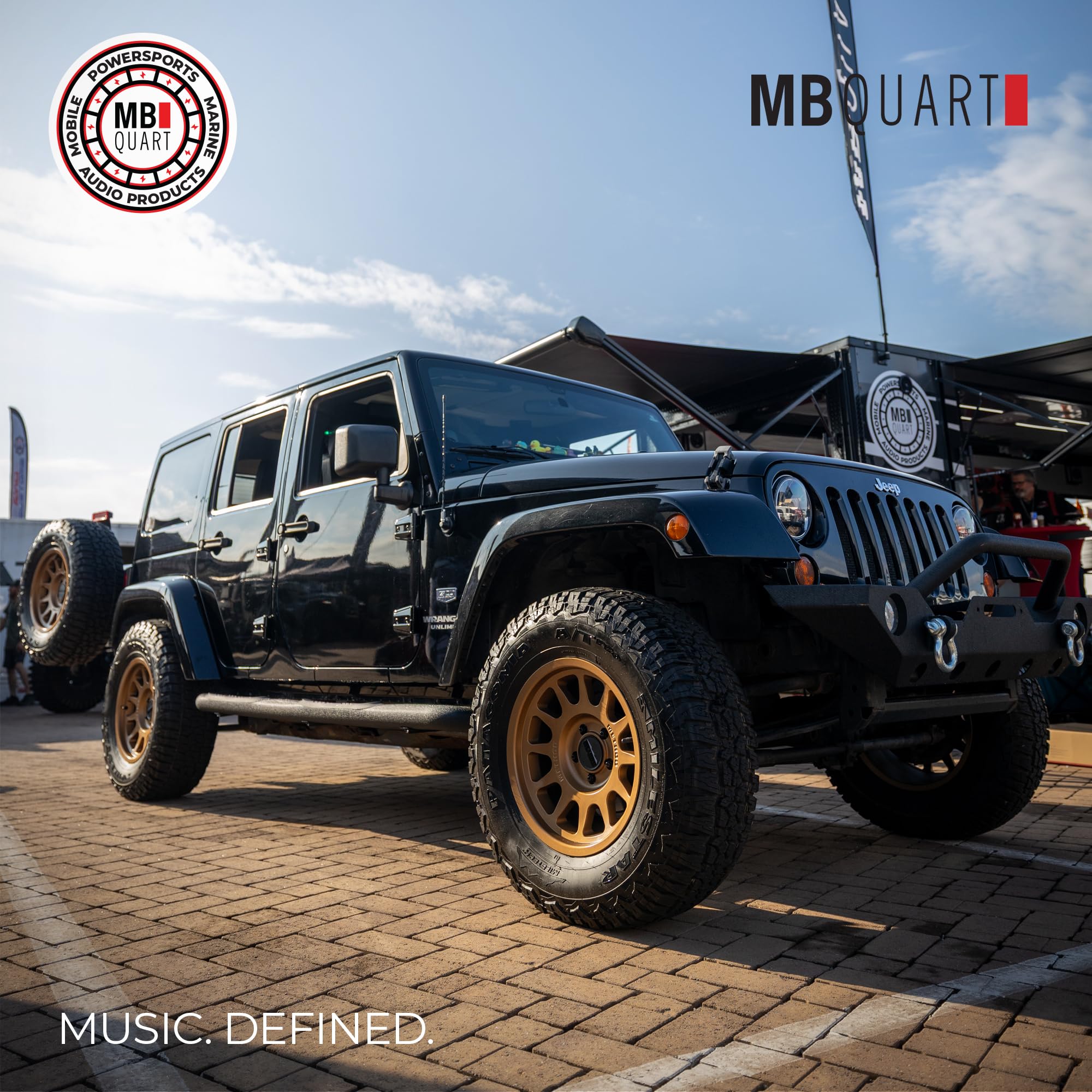 Tuned Audio Package MB Quart 6.5" Convertible Speakers for Jeep Wrangler (07-18), Front and Rear Speaker Upgrades with Titanium Dome Tweeters