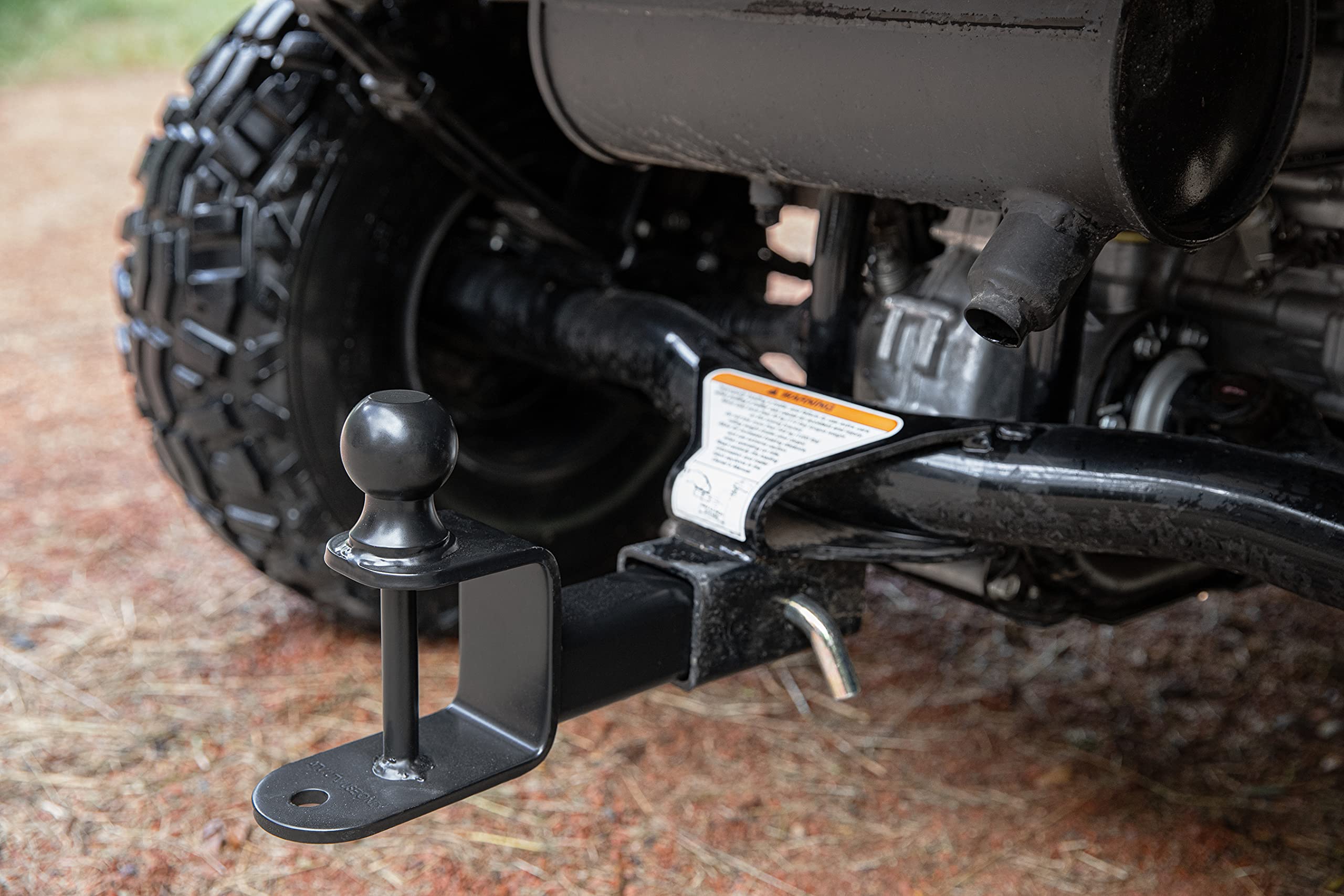 Boar Black UTV ATV Multi-Hitch - Features 1-7/8” Hitch Ball, 2” Shank - 9” (L) Shank - Hitch Ball has 2” Rise & Rated for 2,000lbs - Use w/Utility Trailers, Tow Straps & Other ATV Accessories (66082)