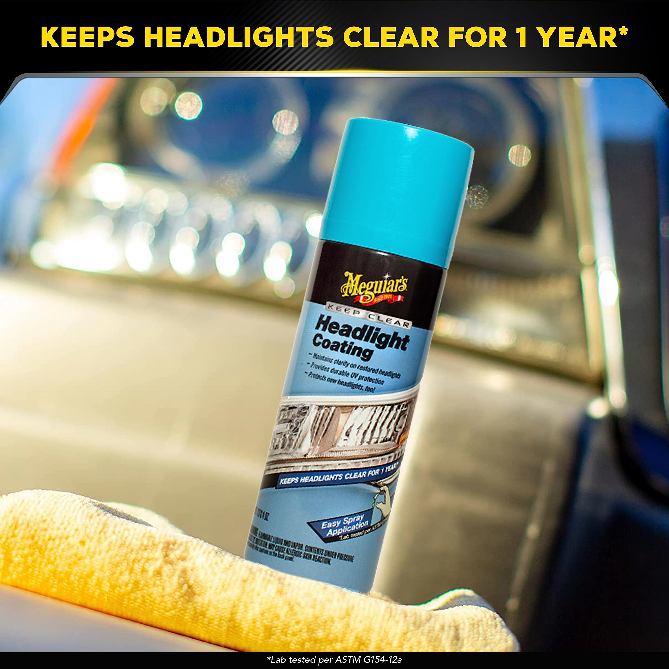 Keep Clear Meguiar's Headlight Coating, Maintain Like-New Clarity of Your Headlights with an Easy-to-Use Formula and UV Protection that Lasts All Year Long, 4 Ounce Aerosol
