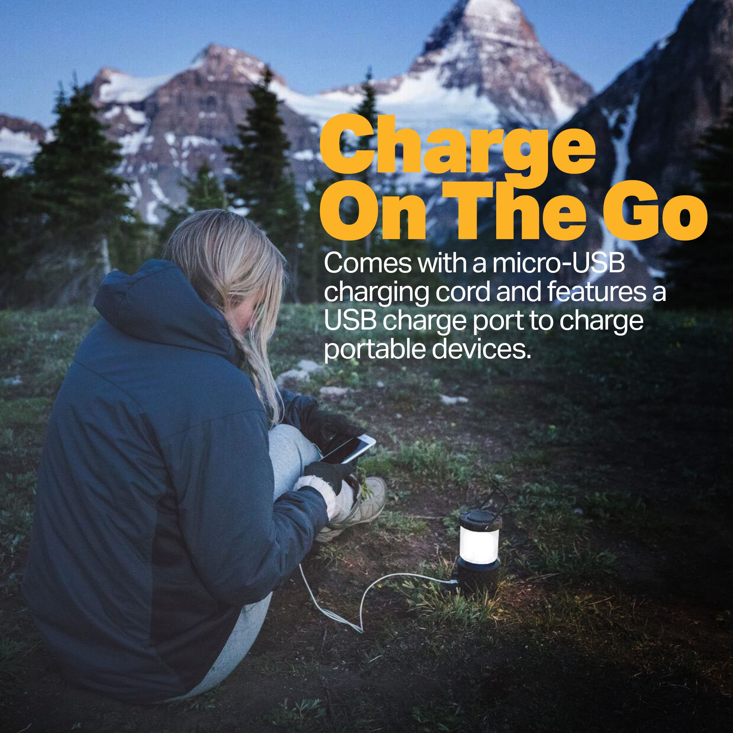 Dual-Power LUXPRO Rechargeable 940 Lumen LED Lantern with Diffused Lens for Up to 155 Hours of Use - Camping Lantern with Built-in Power Bank - Dimmable LED Light with IPX4 Water-Resistant Rating