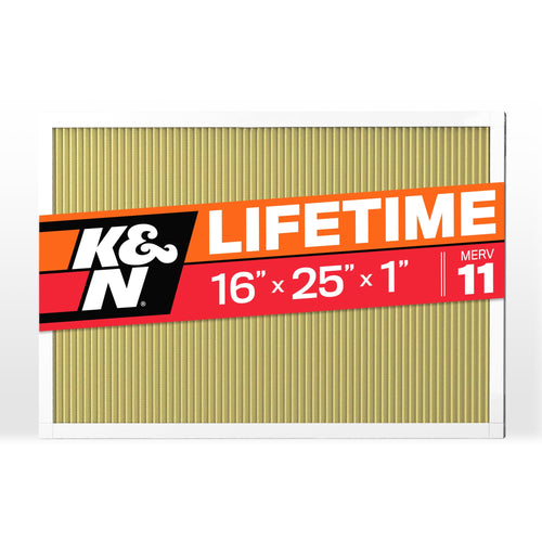 K&N Air Filter 16x25x1, Merv 11, Washable Air Filter, the Last Furnace Filter You Will Ever Buy, Breathe Safely at Home or in the Office (Actual Dimensions .8 x 24.6 x 15.6 inches),1 Count (Pack of 1)