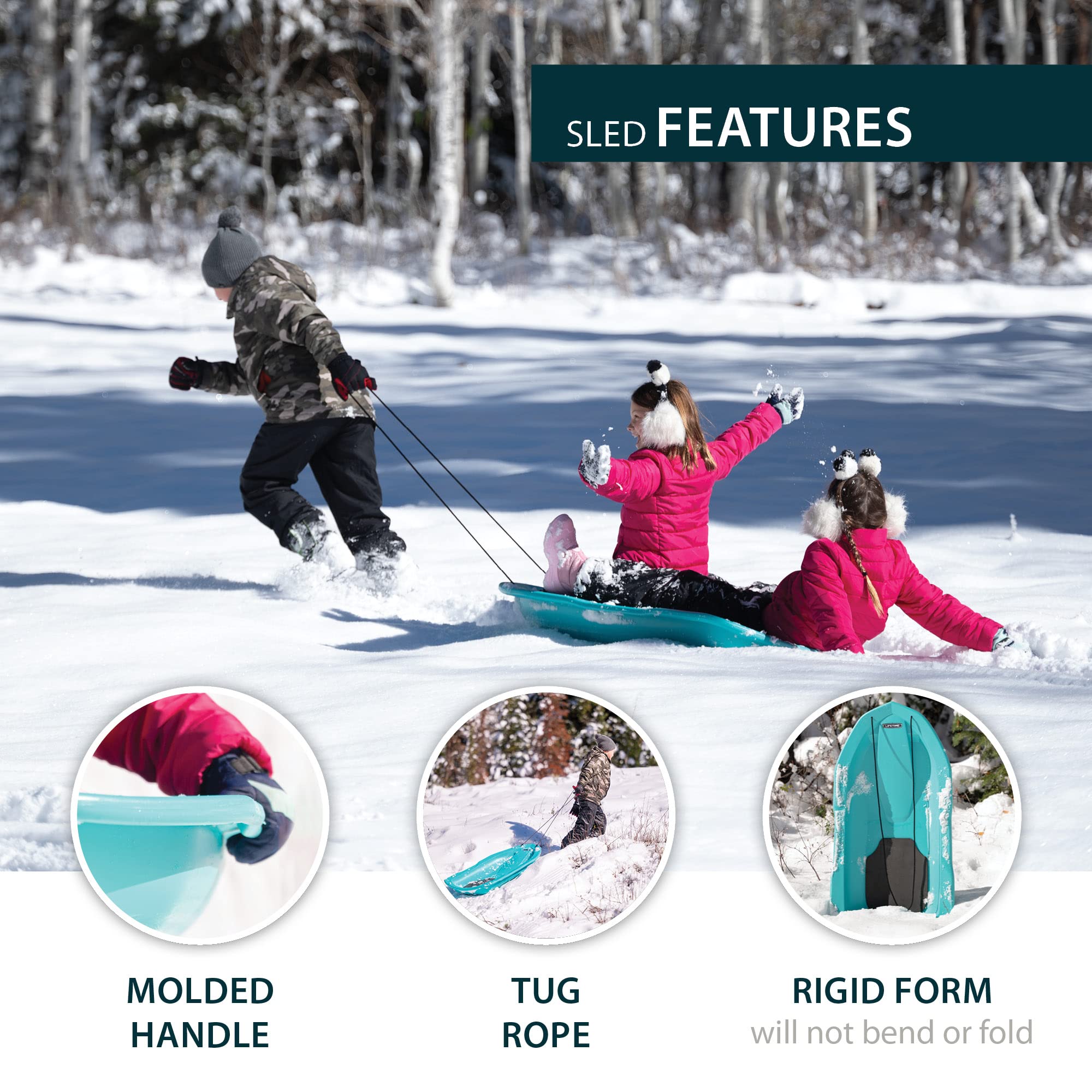 48" Lifetime Premium Snow Sled, 2 Pack