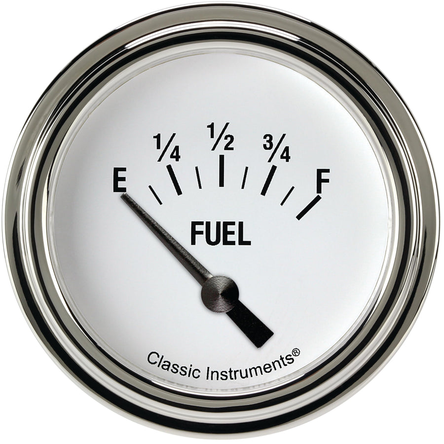 White Hot Classic Instruments 2-5/8" Fuel Gauge WH214SLF