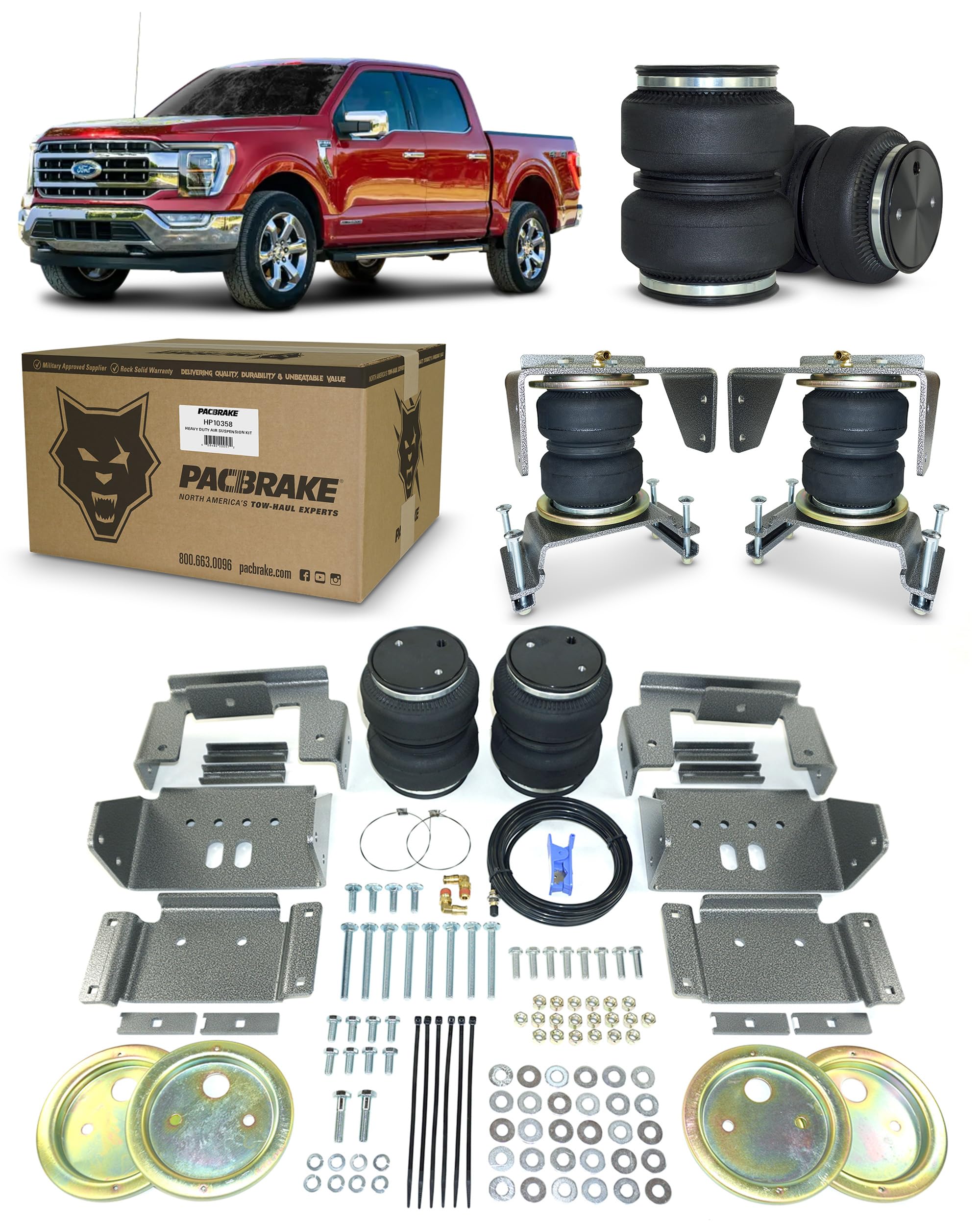 Pacbrake ALPHA HD HP10358 Air Spring Kit Compatible with Ford F-150 (4WD) 2015-2021