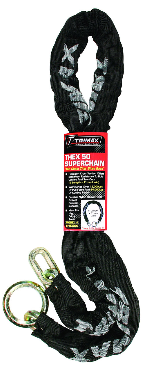 Trimax Super Chain THEX50 THEX - 5' Length with HEX 11mm Links, Black