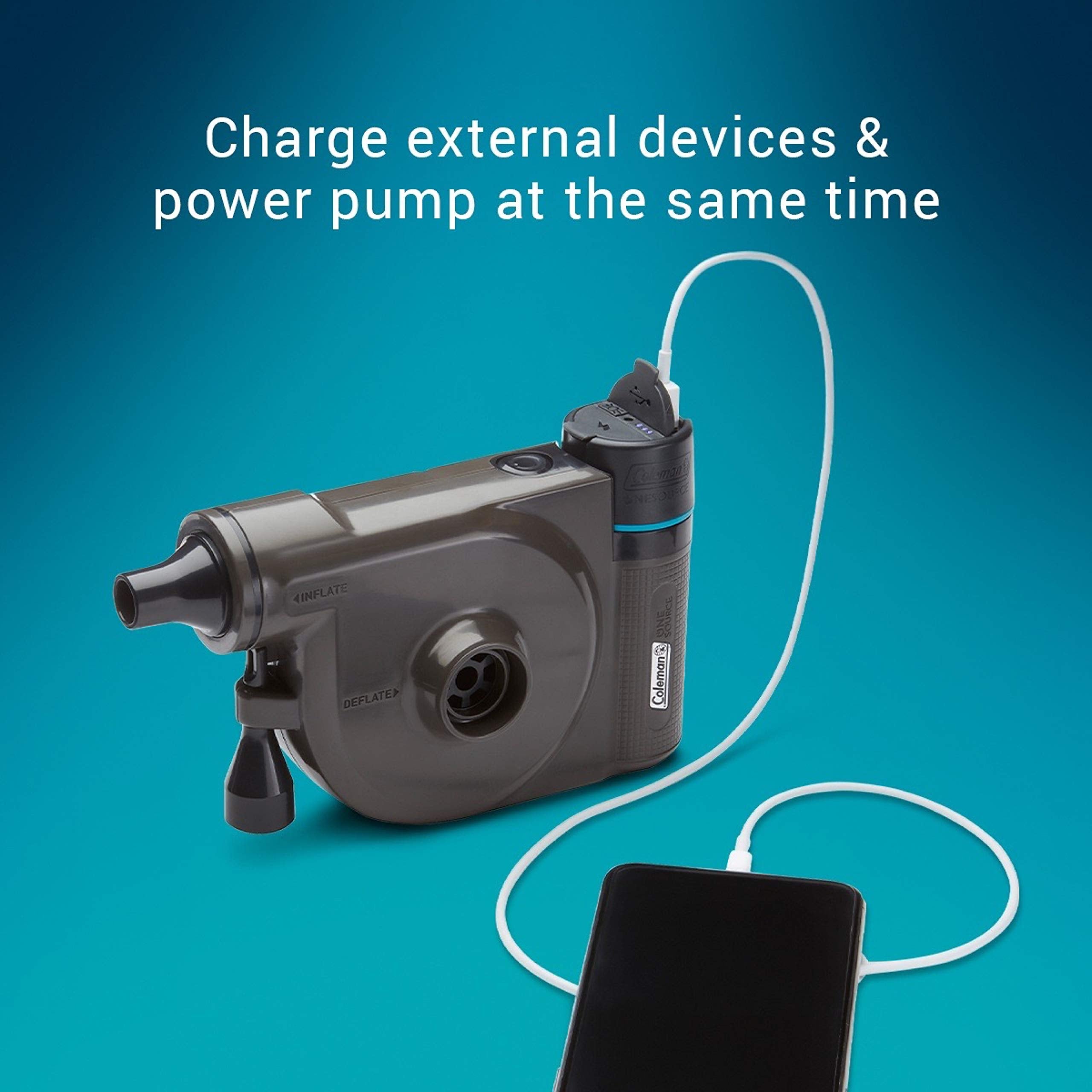 Coleman Rechargeable OneSource Camping Gear: Camp Shower, Vacuum, Fan, Speaker, Air Pump with Interchangeable Battery