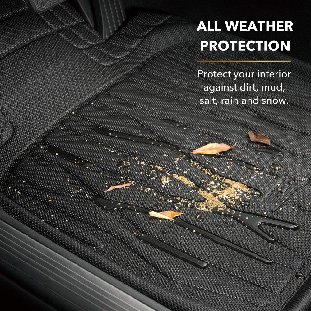 Universal 3D MAXpider All-Weather Hybrid Rubber Floor Mats for Cars Trucks SUV (Large)