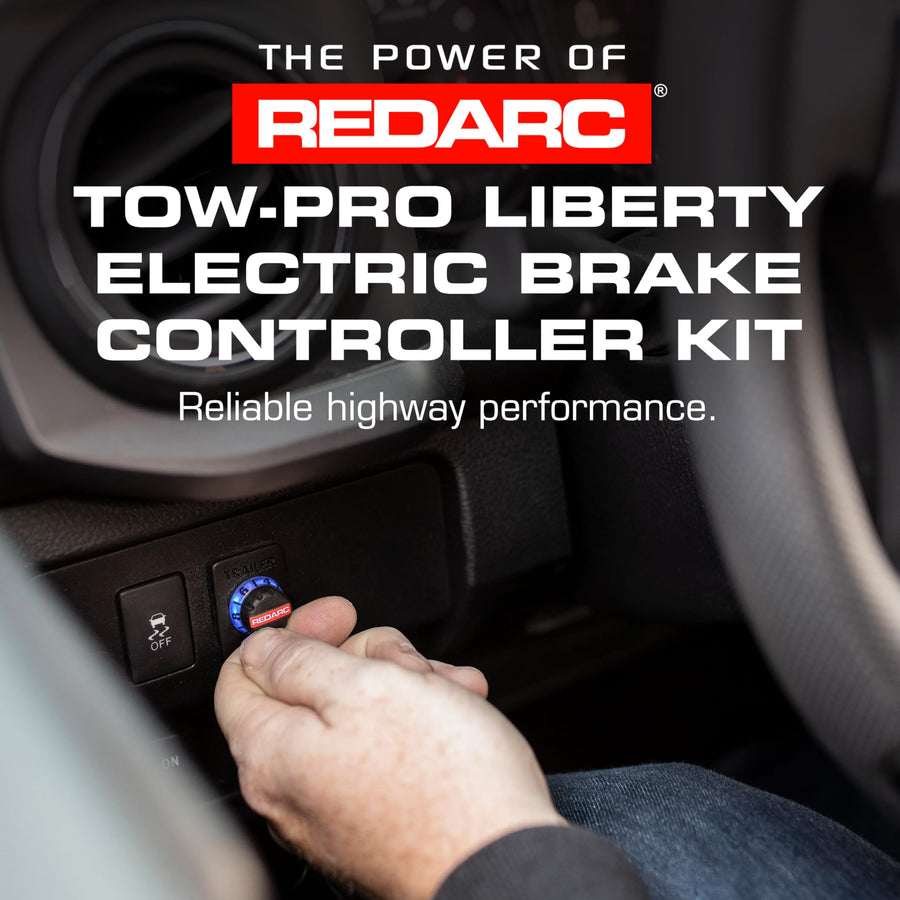 Tow-Pro Liberty REDARC Electric Trailer Brake Controller Kit, Universal Fit for 1 to 2 Axle Cars, Trucks, SUVs, Proportional Braking, 12V Compatible to Tow RV, Camper, Trailer, Boat
